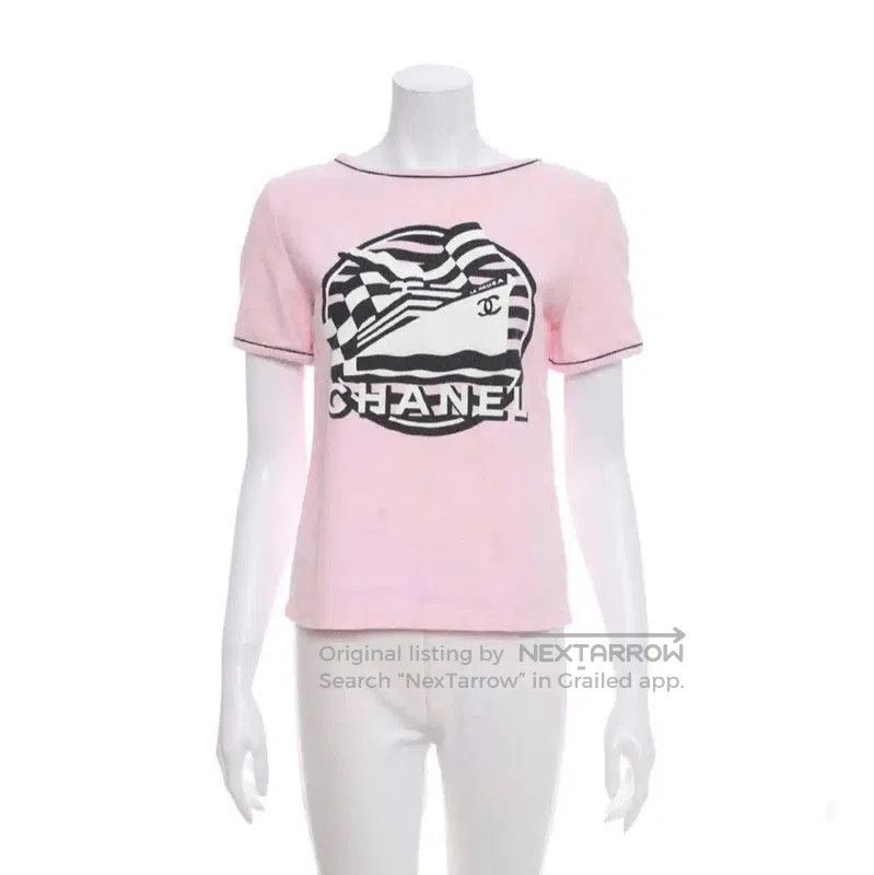 Chanel Chanel Pink Cotton Logo T-Shirt for Summer . Size S / US 4 / IT 40 - 1 Thumbnail