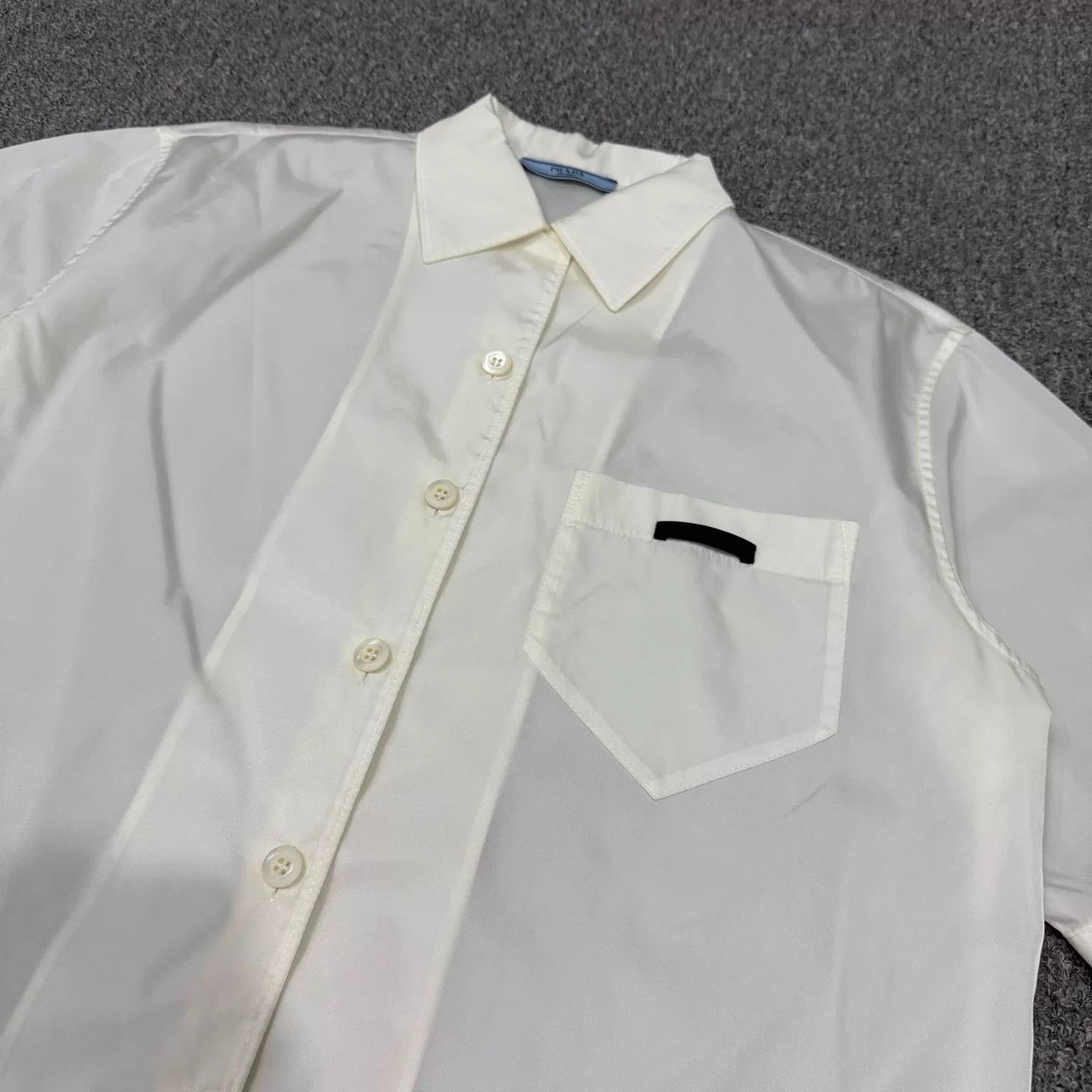 Prada Prada White Re-Nylon Short Sleeve Shirt 38 99 New Size XS / US 0-2 / IT 36-38 - 3 Thumbnail