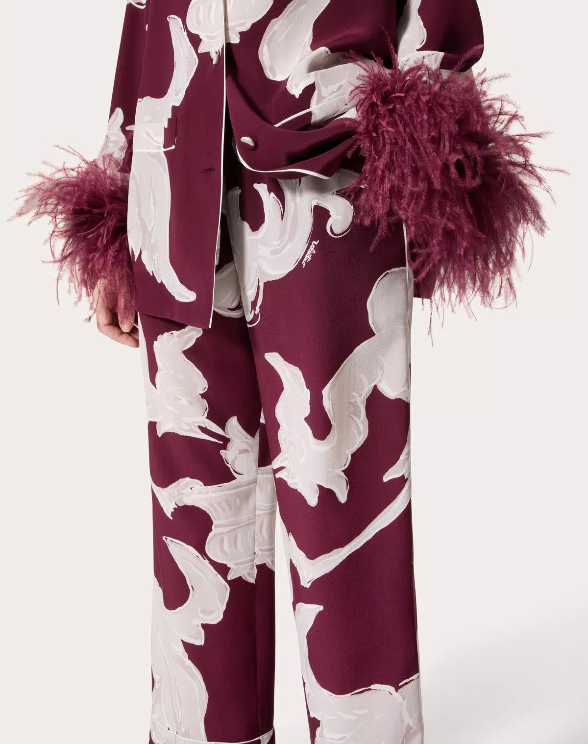 Valentino o1s1wg110525 Crepe Chine Metamorphos Trousers in Multicolor Size 26" / US 2 / IT 38 - 6 Thumbnail