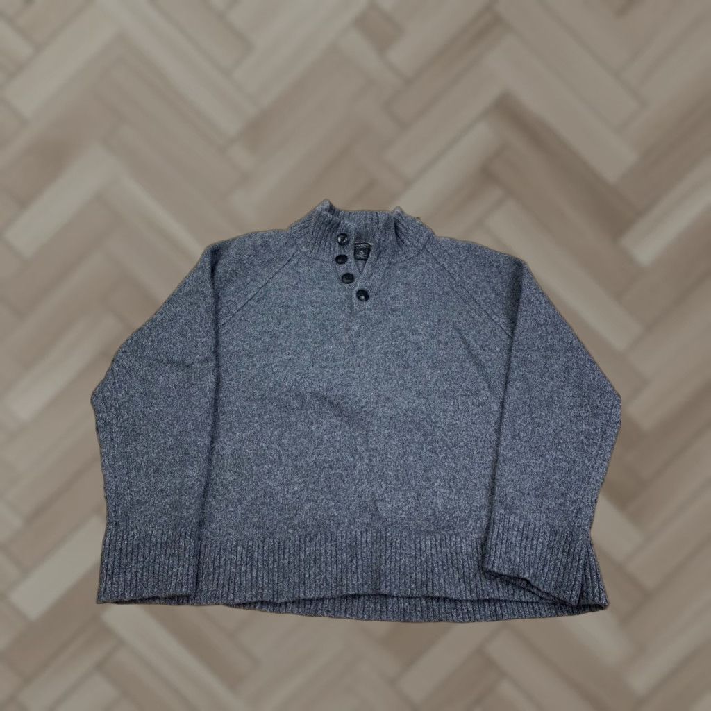 Banana Republic Banana Republic Sweater XL Gray Merino Wool Italian Yarn Mock Neck 10733 Womens Size XL / US 12-14 / IT 48-50 - 1 Thumbnail