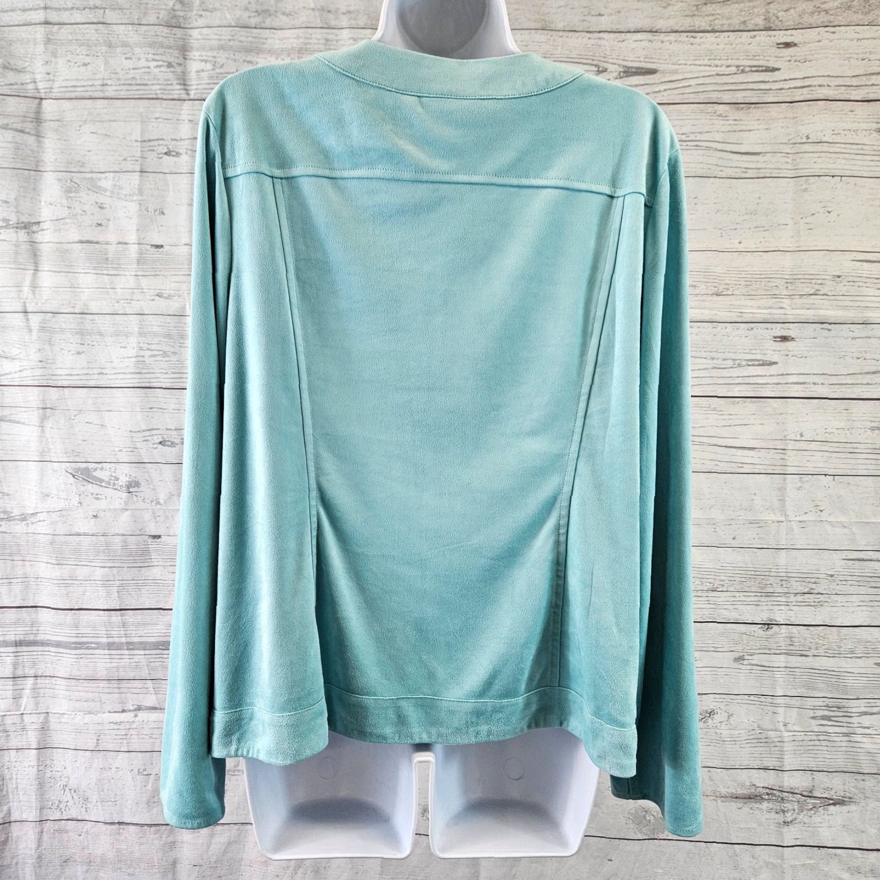 Vintage Chico's Women's Large Solid Blue Faux Suede Jacket User: Chico's Women's Large Solid Blue Faux Suede Jacket Size L / US 10 / IT 46 - 4 Thumbnail
