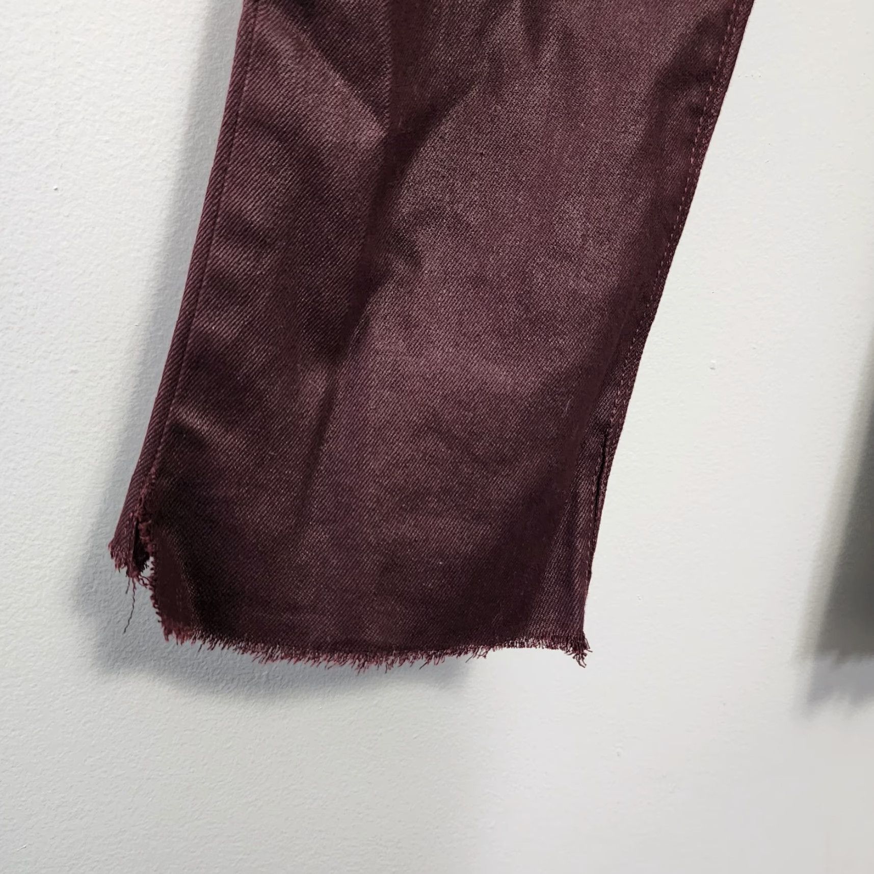 Zadig & Voltaire Zadig Voltaire Pants Womens 28x28 Burgundy Darkside Frayed Split Hems Size 28" / US 6 / IT 42 - 6 Thumbnail