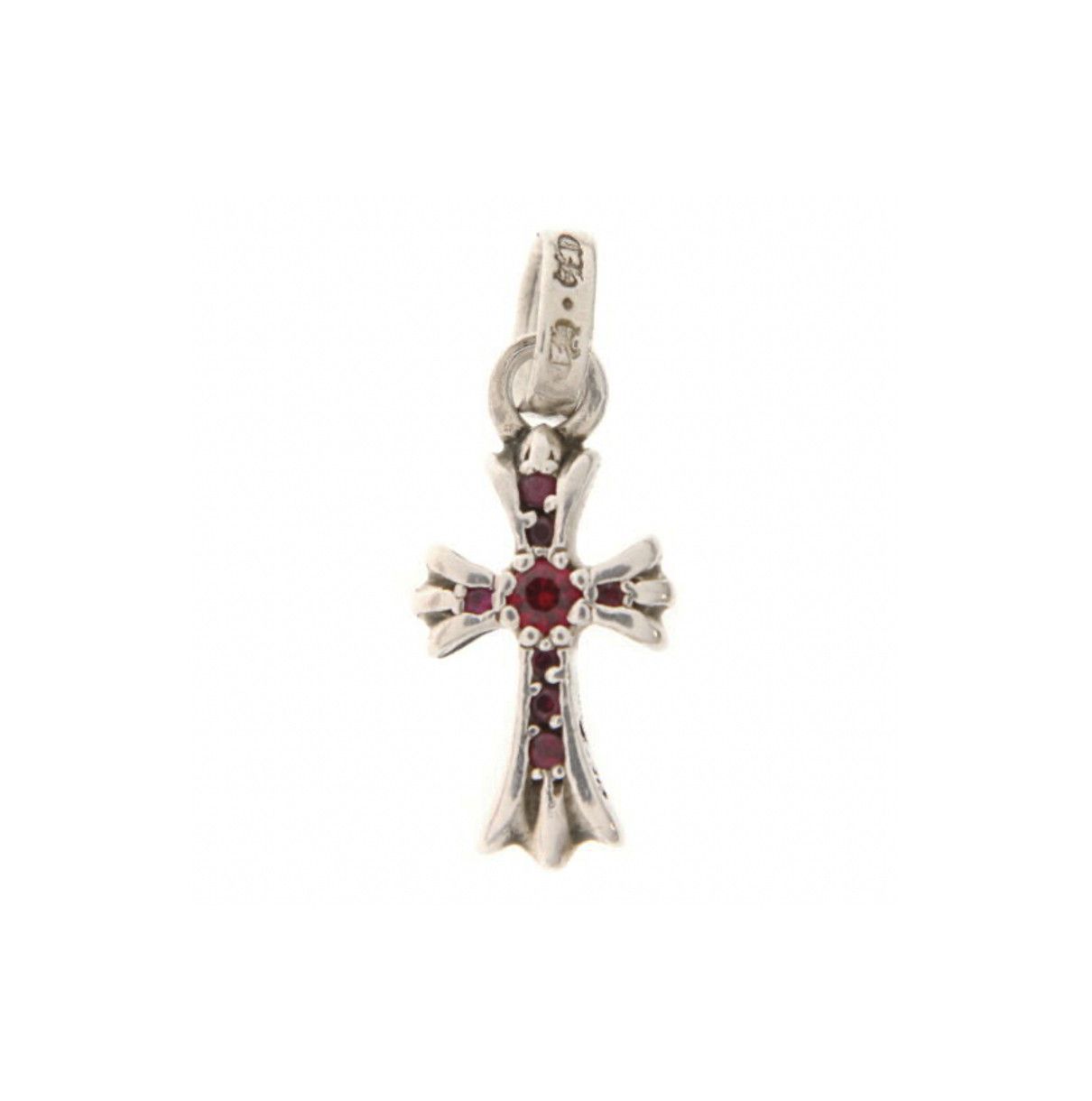 image of Chrome Hearts Baby Fat Ruby Pendant in Silver, Men's