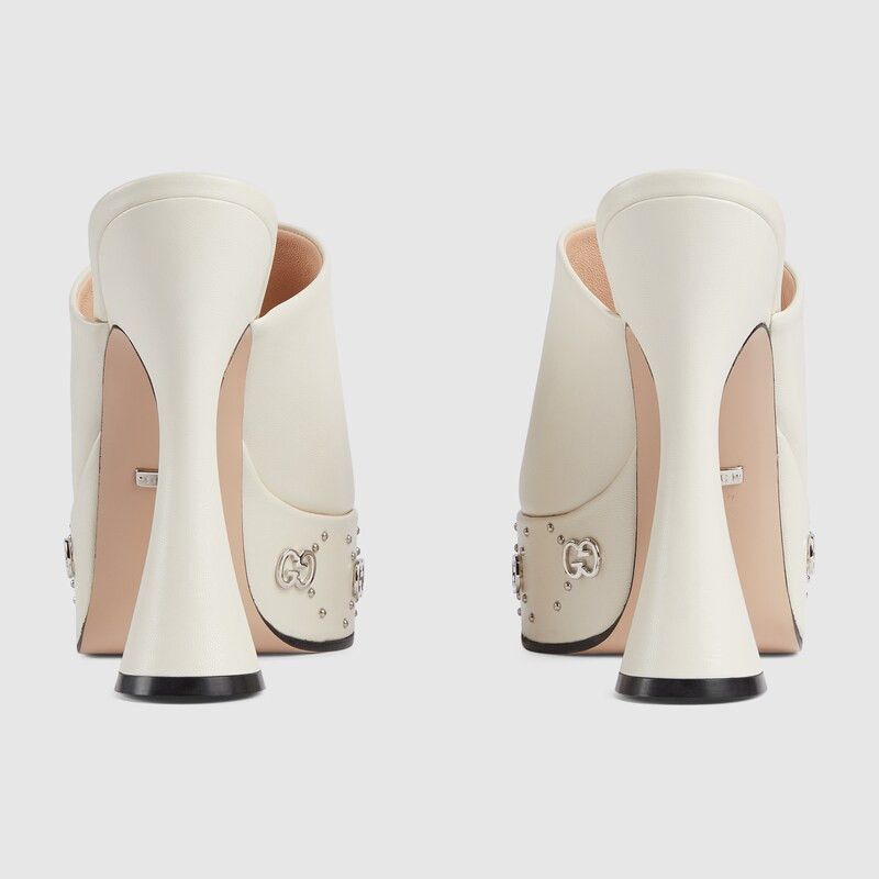 Gucci o1s1wg110125 Platform Slides Sandals in Off White Size US 7 / IT 37 - 3 Thumbnail