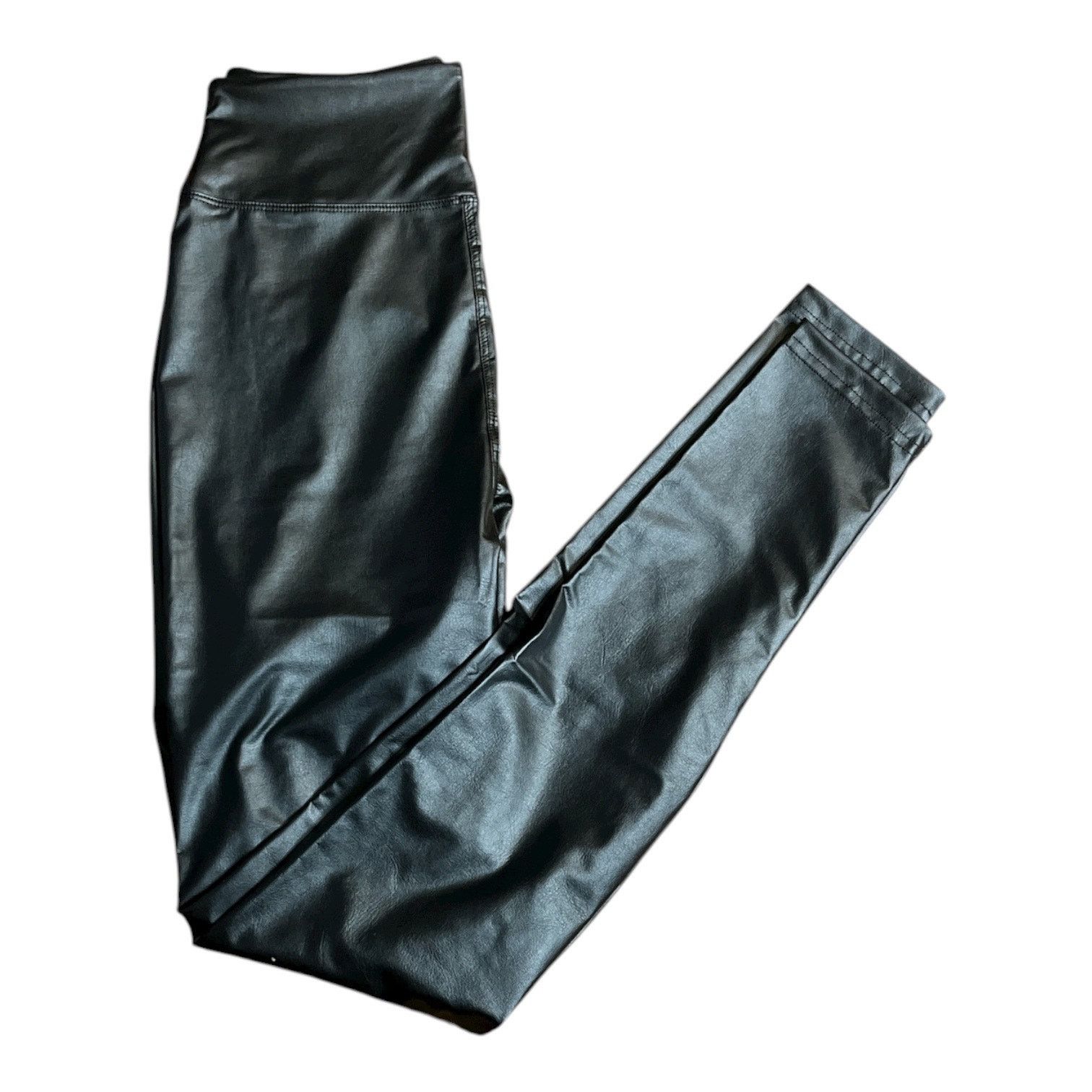 American Eagle Outfitters Offline by Aerie Faux Leather Leggings Size M Black HR Size 28" / US 6 / IT 42 - 1 Thumbnail