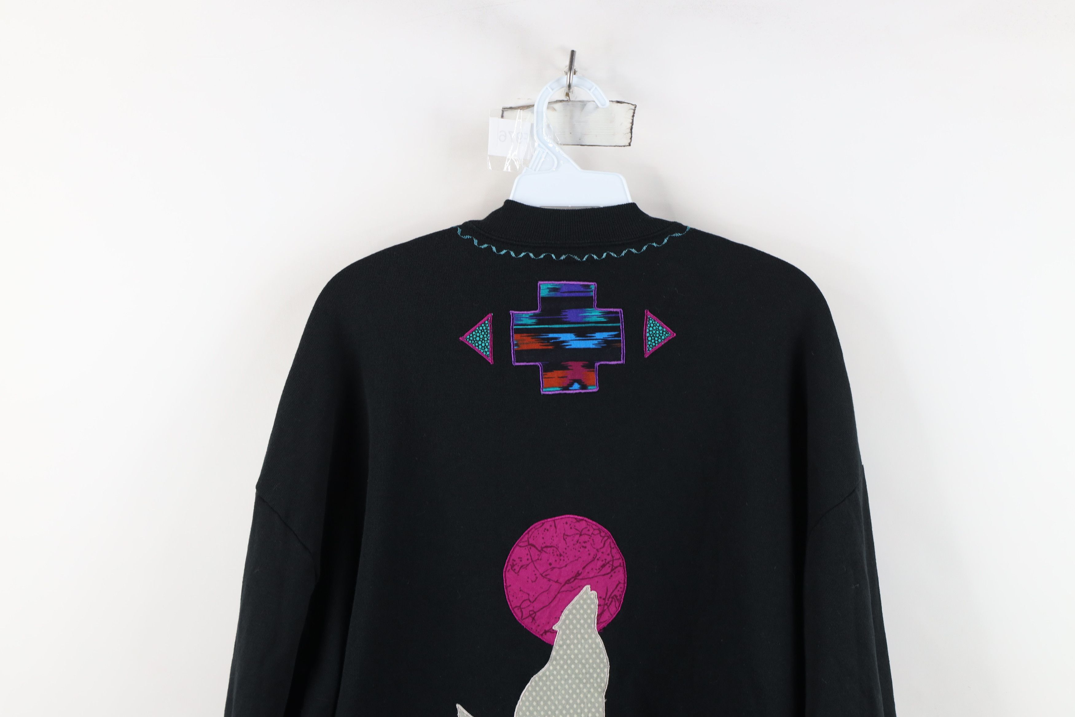 Vintage Vintage 90s Southwestern Cactus Cardigan Sweatshirt USA Size XXL / US 16-18 / IT 52-54 - 14 Thumbnail