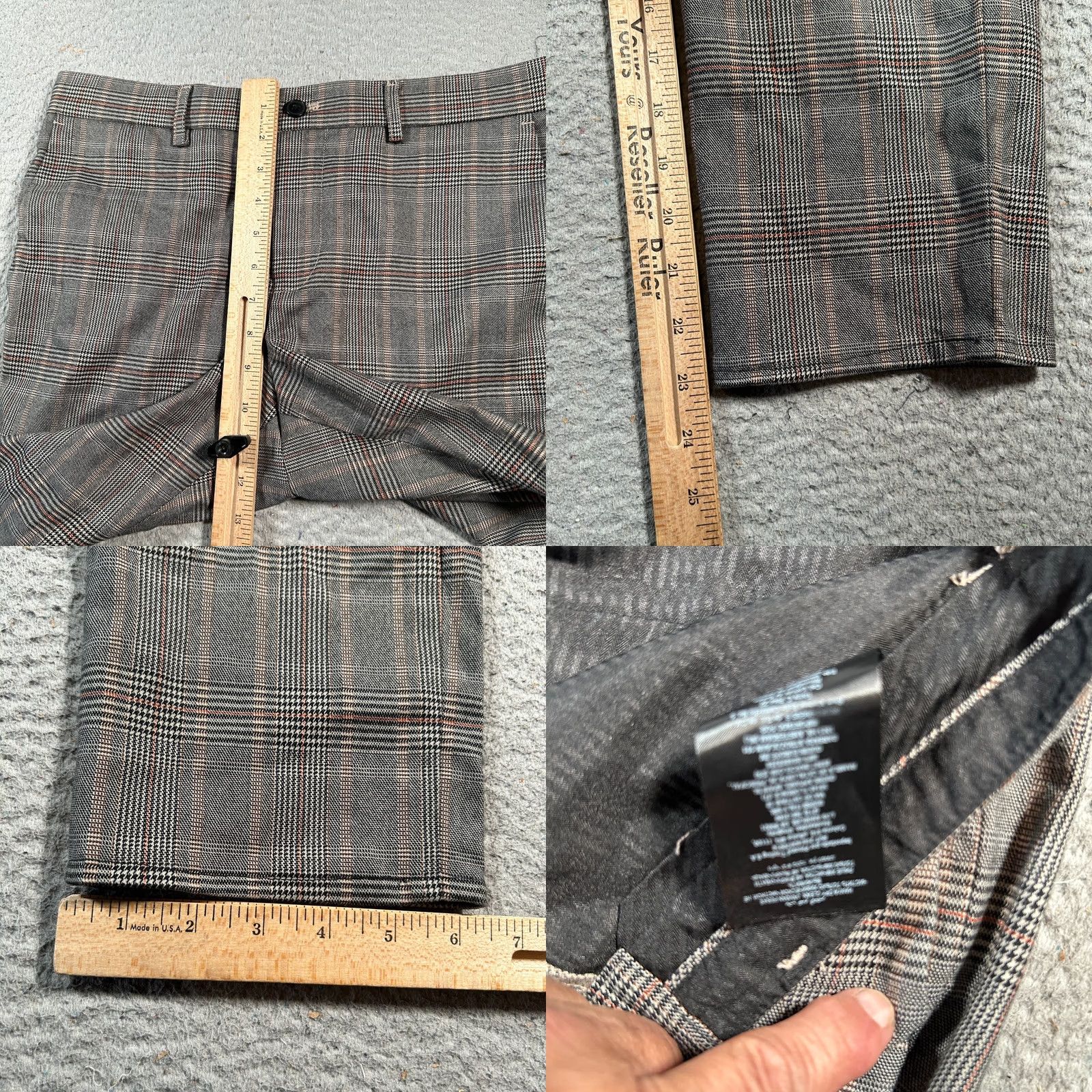 Guess Guess Chino Pants Mens 30 Gray Glen Plaid Slim Fit Zip Fly Straight Leg Pants Size US 30 / EU 46 - 8 Thumbnail