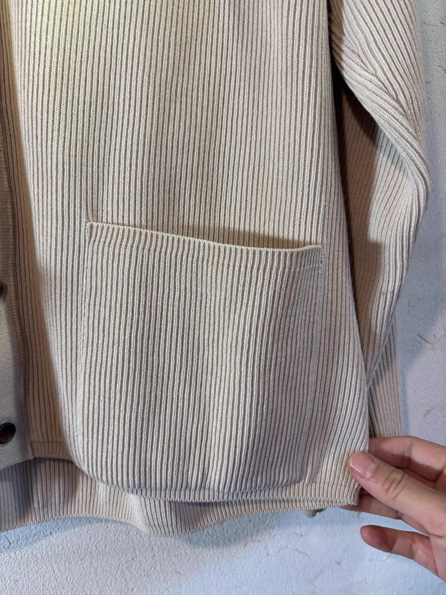 Other batoner wool knit cardigan ivory gray drop shoulder size 3 Size US L / EU 52-54 / 3 - 4 Thumbnail