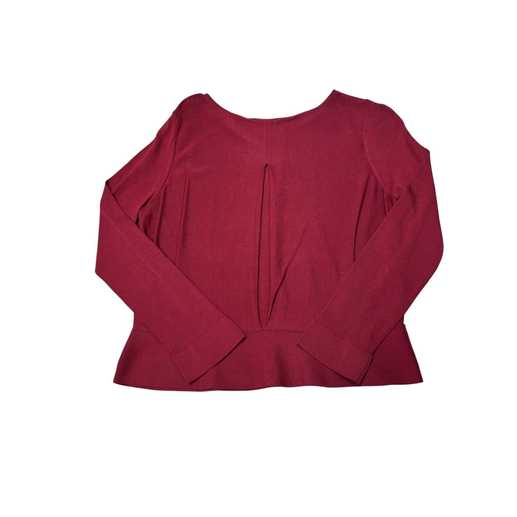 Cos COS Burgundy Red Open Back Top Long Sleeve Peplum Hem Womens Size M Size M / US 6-8 / IT 42-44 - 3 Thumbnail