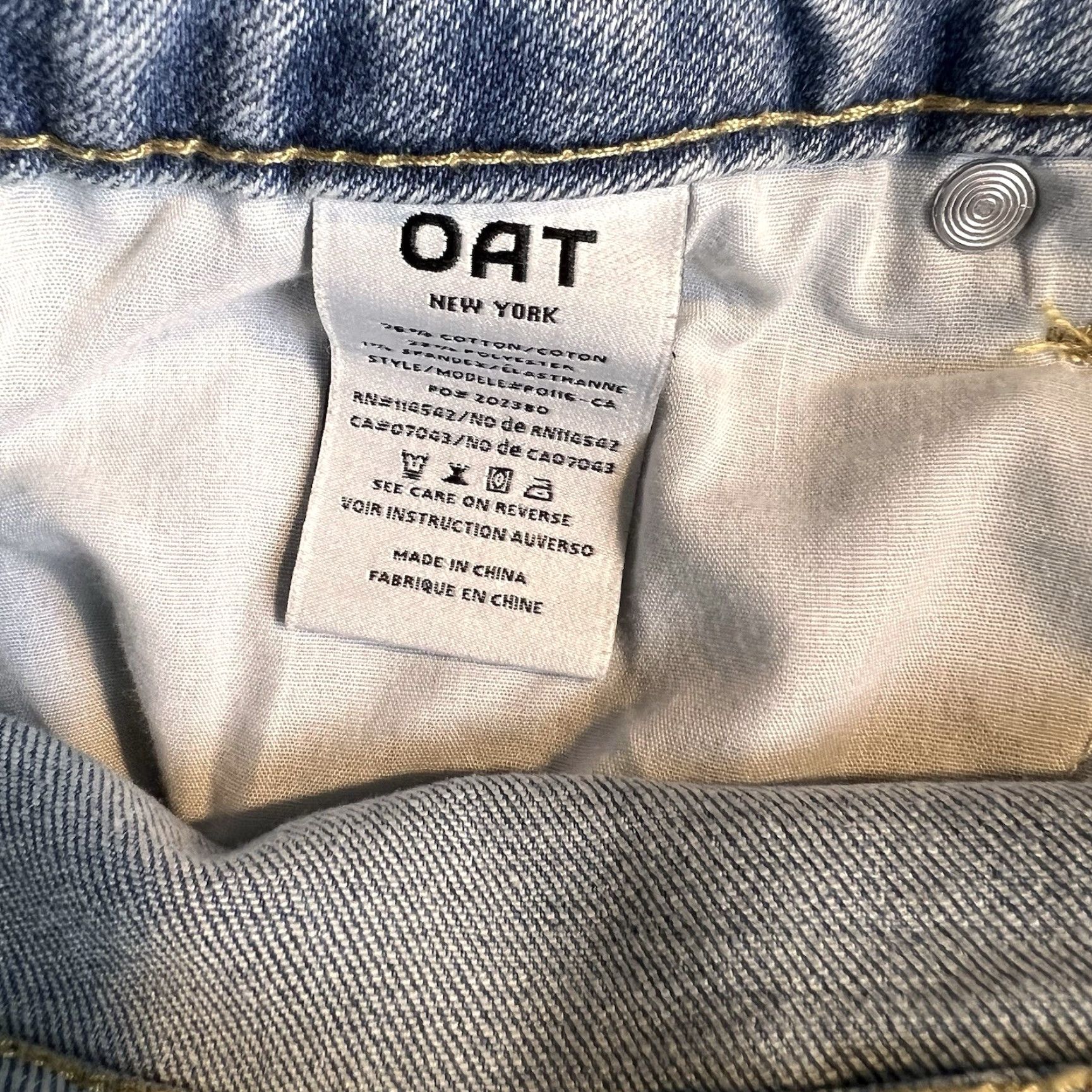 Vintage Oat Jeans Women's 30 High Rise Wide-Leg Raw Hem Denim Blue 32x28 Bohemian Grunge Hippie Relaxed Size 30" / US 8 / IT 44 - 3 Thumbnail