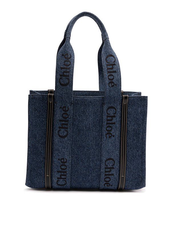 Chloe o1loc1c10226 Size: OS / Woody Medium Bag in Denim Size ONE SIZE - 1 Thumbnail