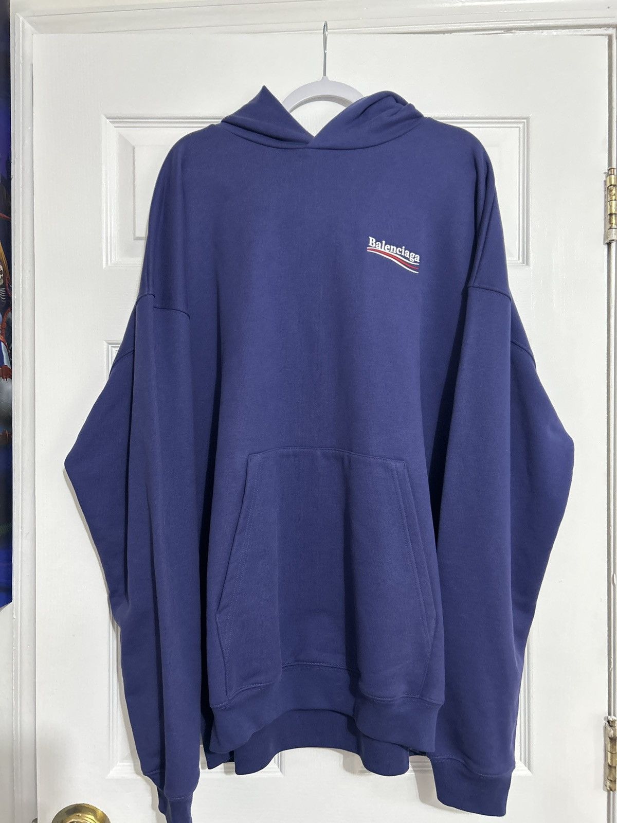 Balenciaga Balenciaga Political Campaign Oversized Fit Hoodie Navy 