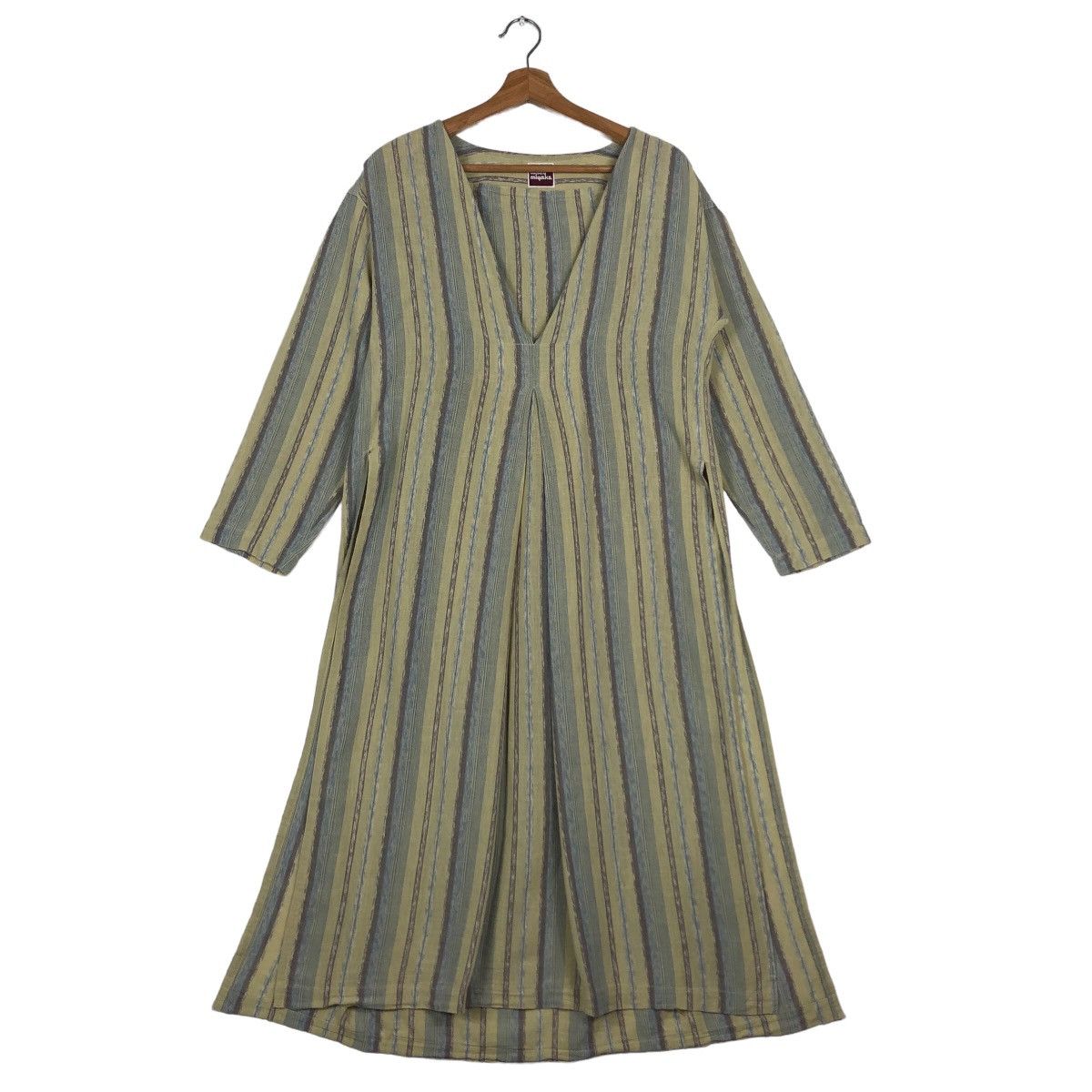 Issey Miyake 🔥Rare 70’s Vintage Issey Miyake Stripe Midi Dress Size M / US 6-8 / IT 42-44 - 2 Thumbnail
