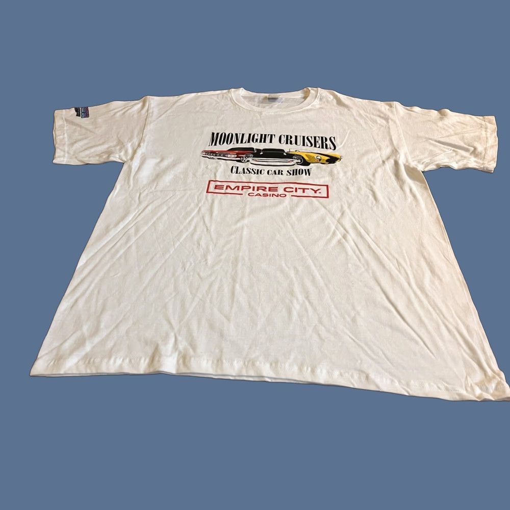 Vintage Empire City Casino Moonlight Cruisers Classic Car Show Shirt Men's XL White Size US XL / EU 56 / 4 - 1 Thumbnail