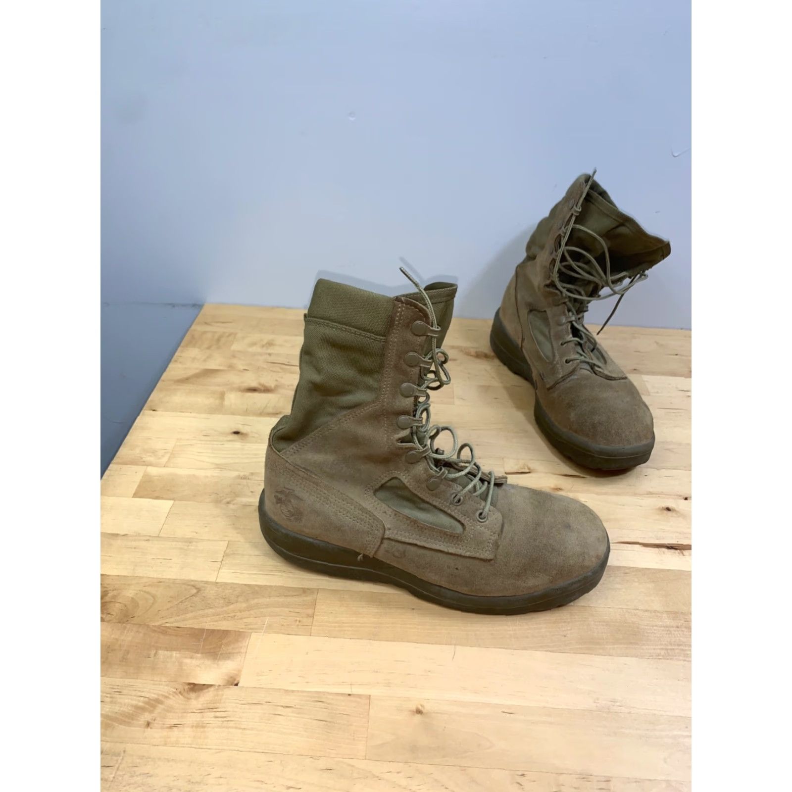 Vintage Belleville 600 Sage Tan Boots 8W Men Leather Boot Army Military Combat Rubber Sole 600 Series Sage US8 Size US 8 / EU 41 - 5 Thumbnail