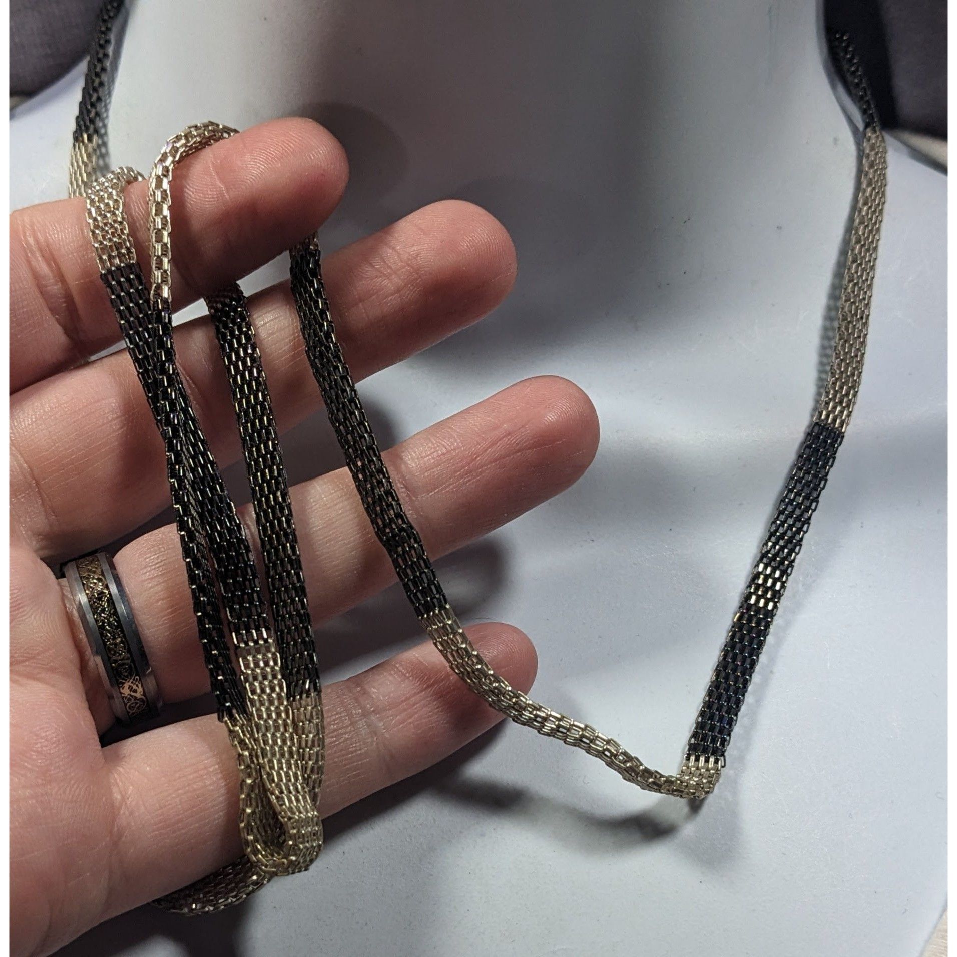 Other Funky Alt Black And Silver Mesh Chain Necklace Size ONE SIZE - 3 Thumbnail