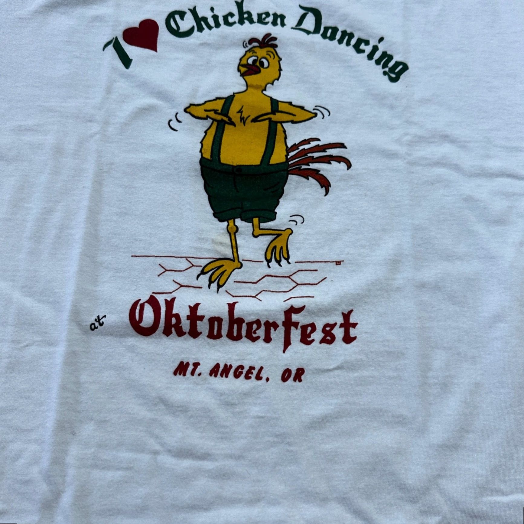 Vintage VINTAGE Oneita Chicken Dance T-Shirt Men XL White Funny Animal Farm Oktoberfest 90s Size US XL / EU 56 / 4 - 5 Thumbnail