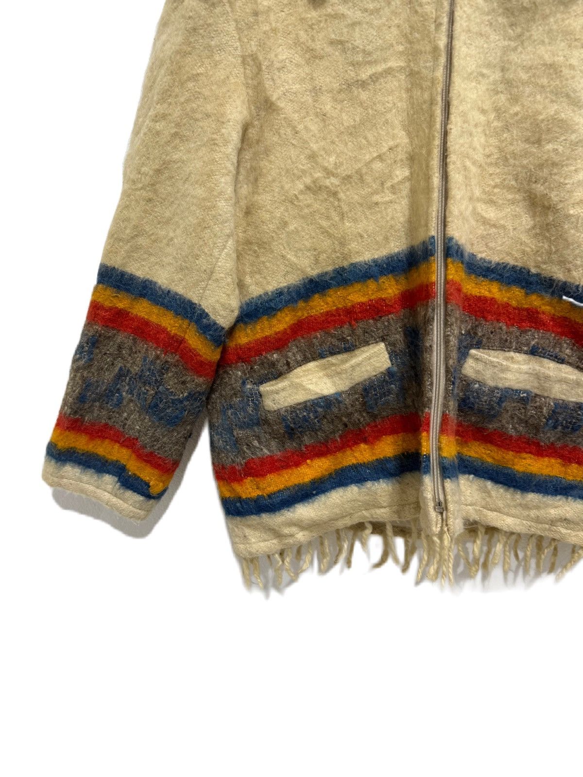 Vintage La Cional Vintage Southwestern Woven Wool Zip Jacket Fringe Size US L / EU 52-54 / 3 - 2 Thumbnail