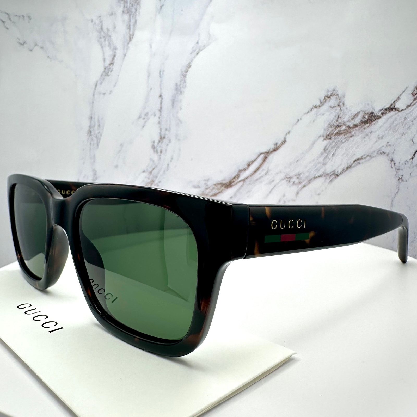 Gucci New GUCCI Sunglasses Brown Gold Red Green Web 55-20-145 mm Size ONE SIZE - 22 Thumbnail