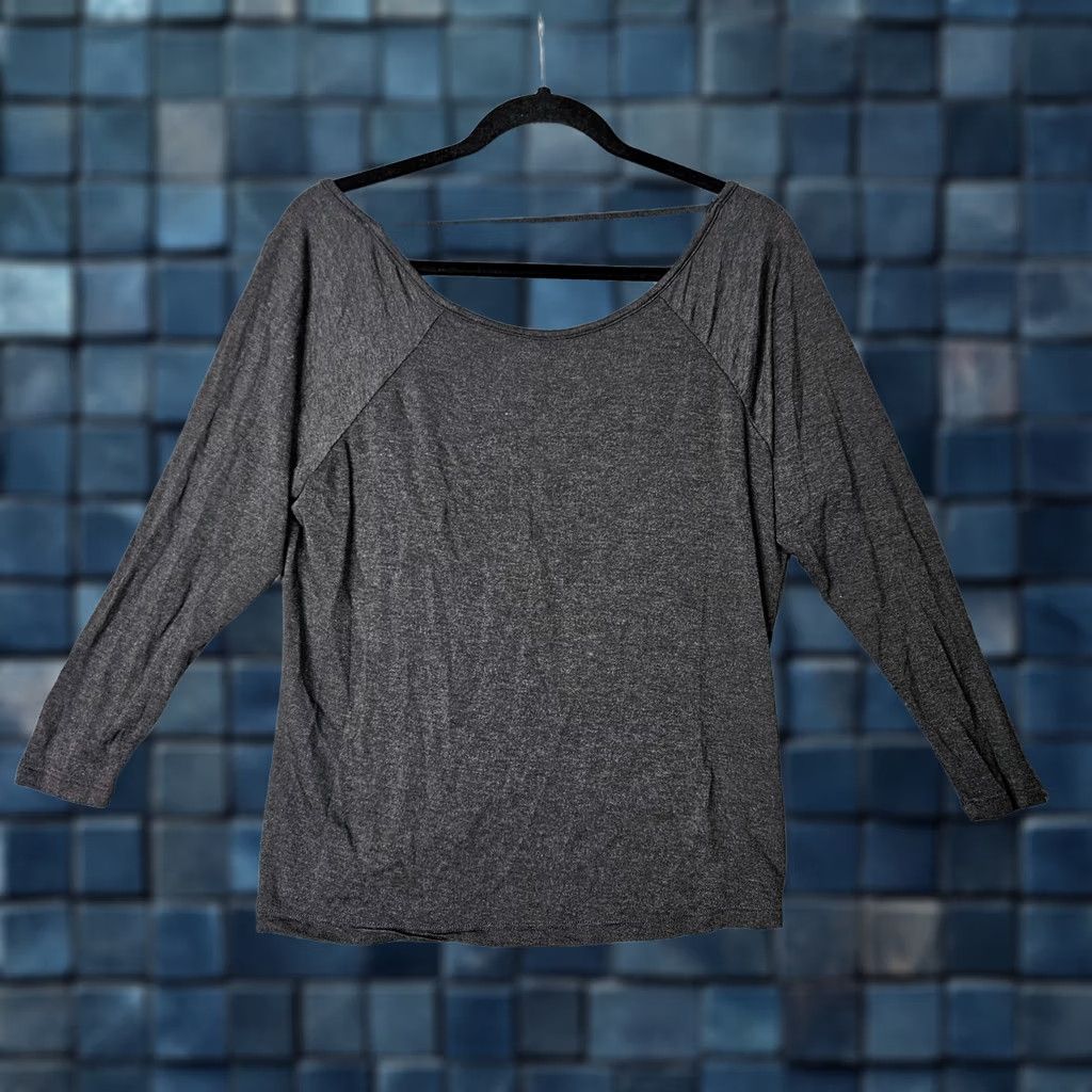 Vintage Naked Princess Top Women’s Gray Drape Back Sz S Short Sleeve Regular Fit Modal Spandex Size S / US 4 / IT 40 - 1 Thumbnail