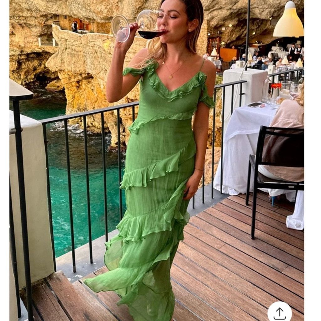 House of Harlow House of Harlow 1960 Maxime Maxi Dress in Green, Size: S Size S / US 4 / IT 40 - 3 Thumbnail