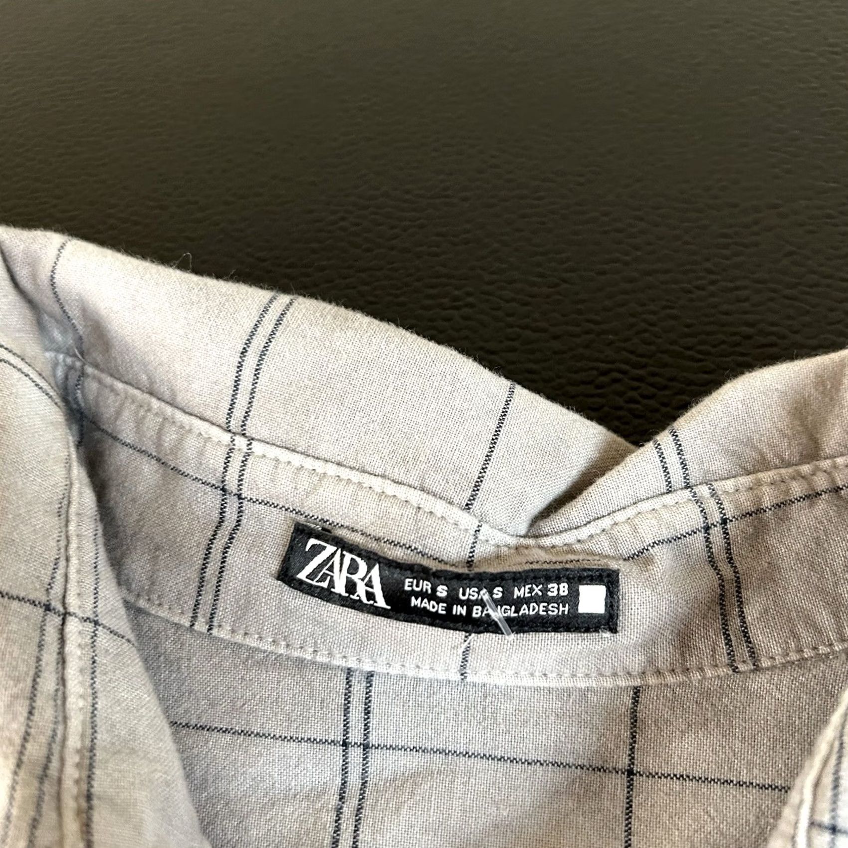 Zara Zara Button-Up Overshirt Mens Small Gray Blue Check Cotton Collared Long Sleeve Pocket Shirt Size US S / EU 44-46 / 1 - 2 Thumbnail
