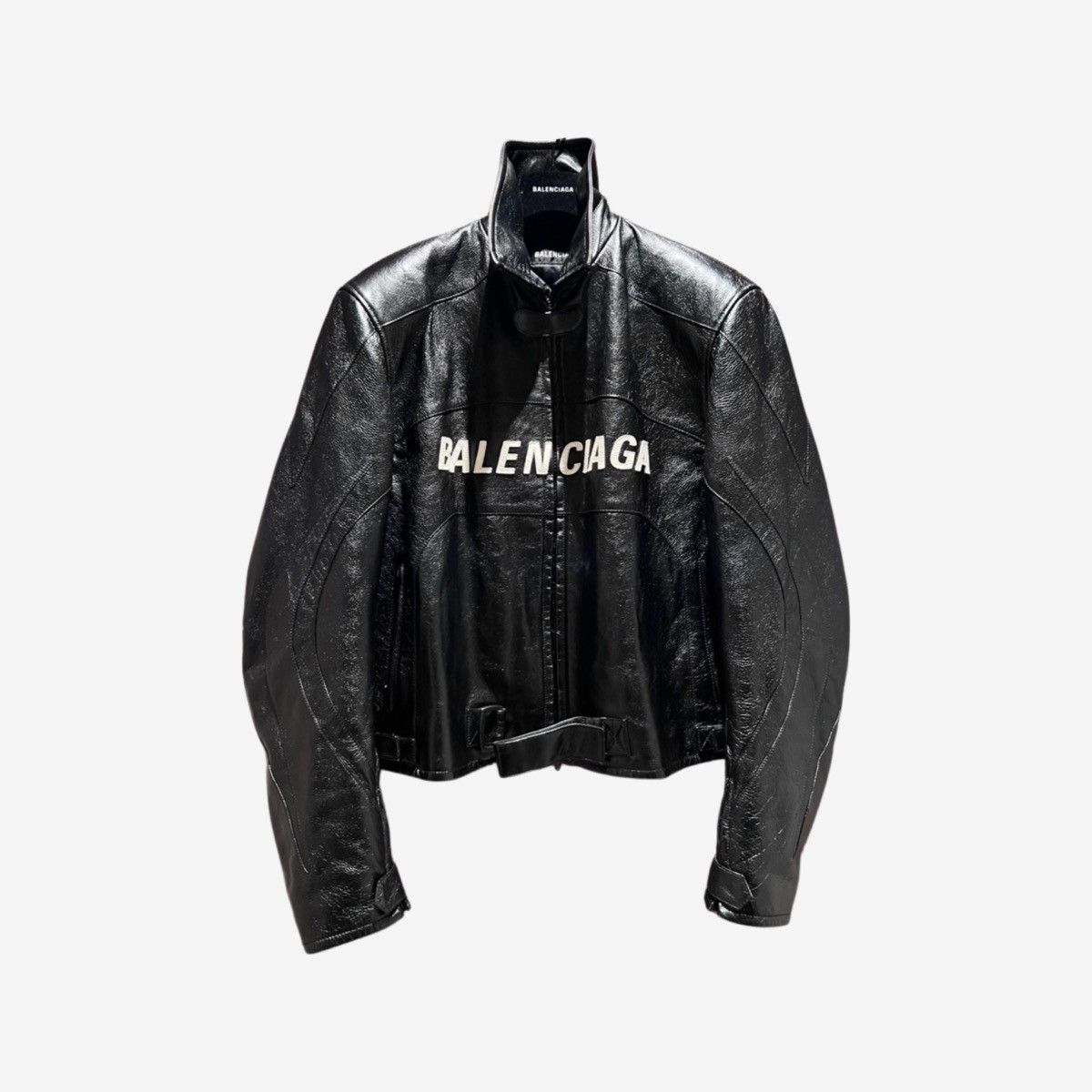 RARE* Balenciaga AW19 Racer Moto Buffalo Leather Jacket