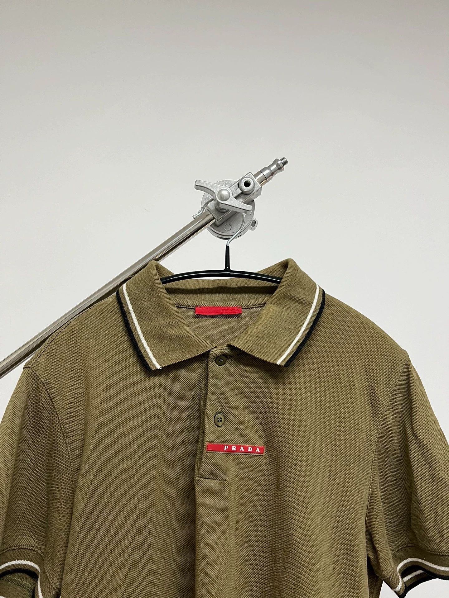 Prada Prada Vintage Sports Red Logo Olive Green Polo Size US M / EU 48-50 / 2 - 3 Thumbnail