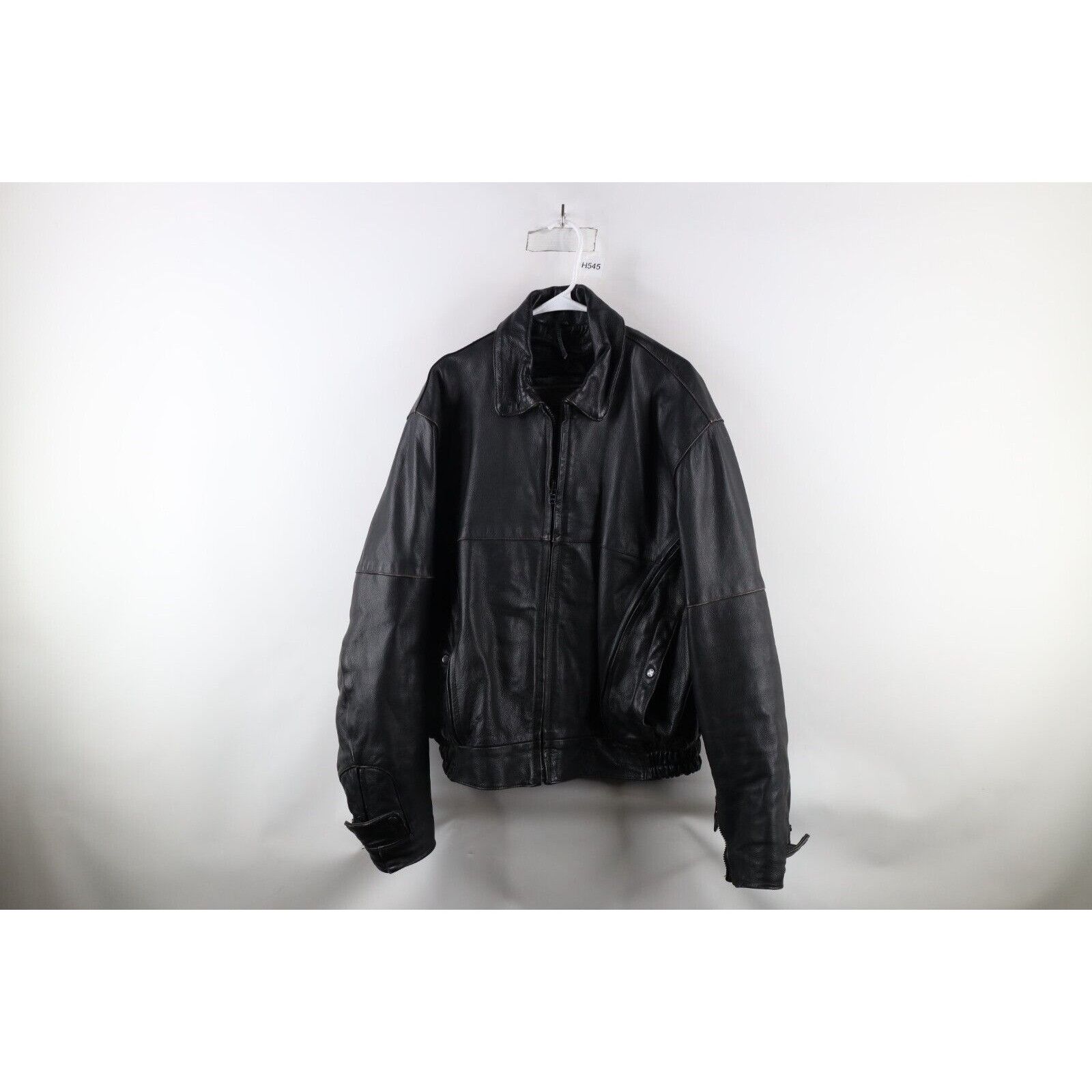 Vintage 90s Streetwear Heavyweight Leather Moto Jacket 3XL
