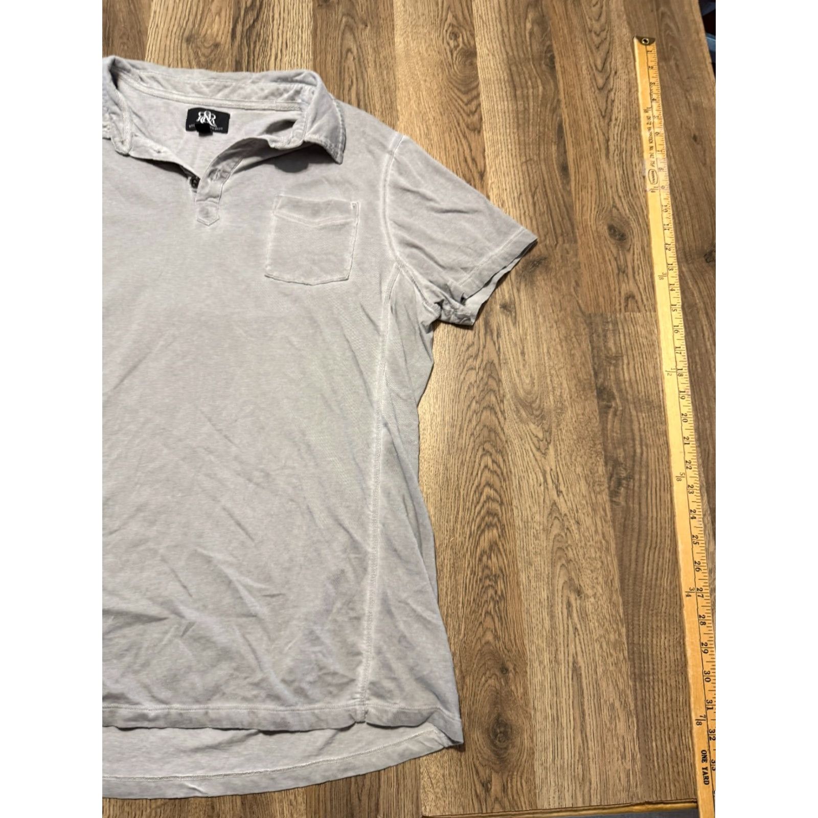 Vintage Rock & Republic Polo Men’s XL Gray Short Sleeve Casual Stretch Shirt Size US XL / EU 56 / 4 - 3 Thumbnail