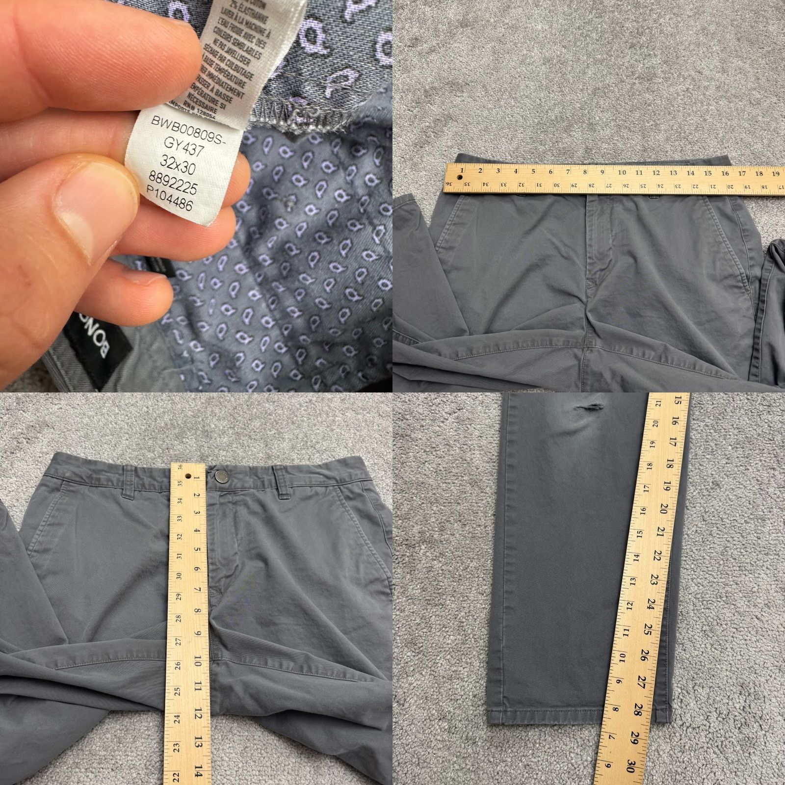 Bonobos Bonobos Slim Fit Chino Pants Mens 32x30 Gray Straight Leg Cotton Casual Preppy Style Size US 32 / EU 48 - 9 Thumbnail