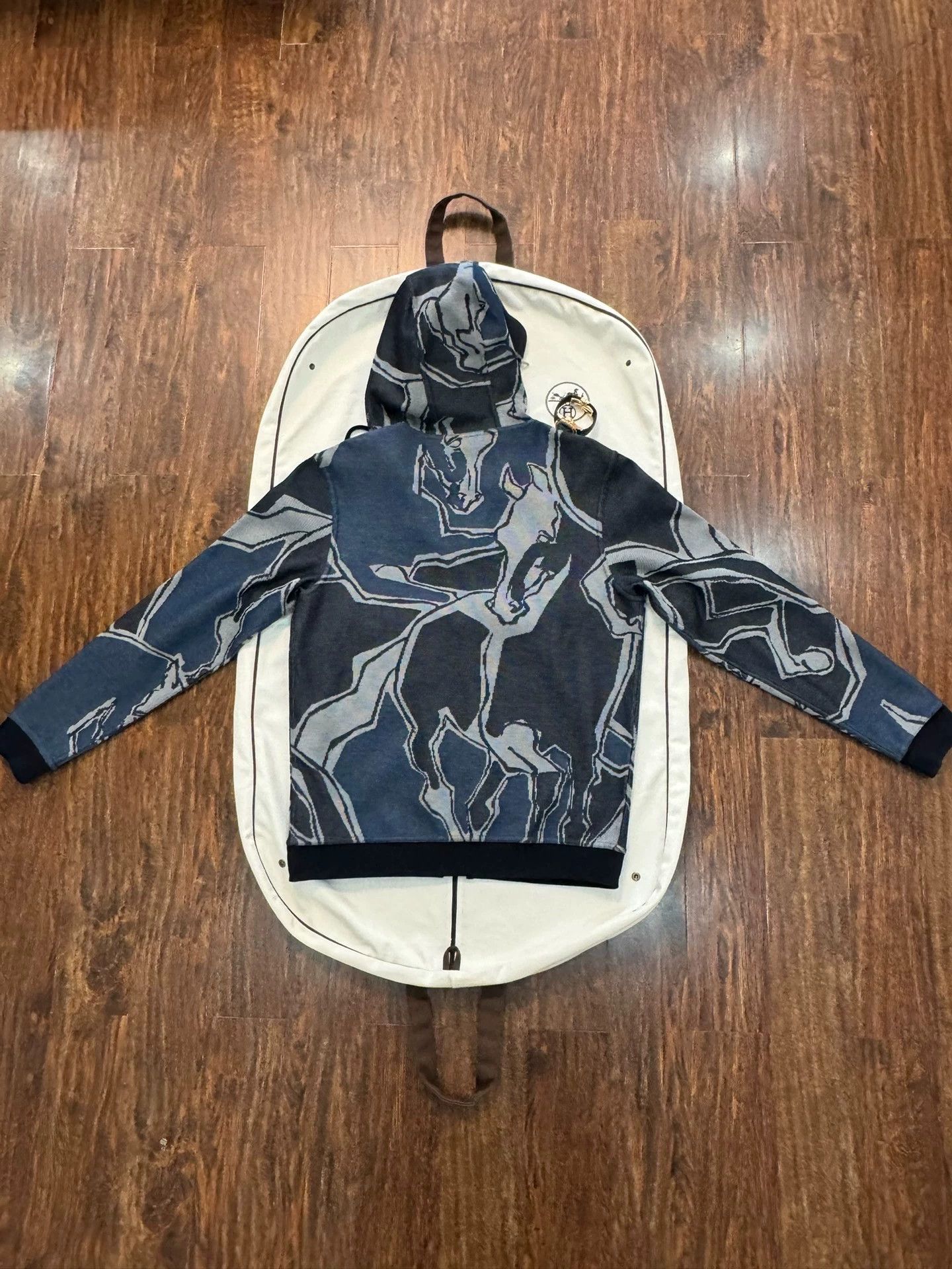 Hermes Hermes 23 SS L Horse Motif Tech Cotton 3D Texture Jacket Size US L / EU 52-54 / 3 - 7 Thumbnail