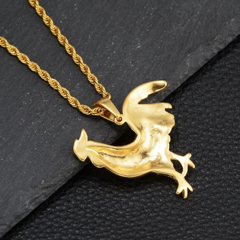 Jewelry Hip-Hop Retro Cock Titanium Steel Pendant Necklace Size ONE SIZE - 6 Thumbnail