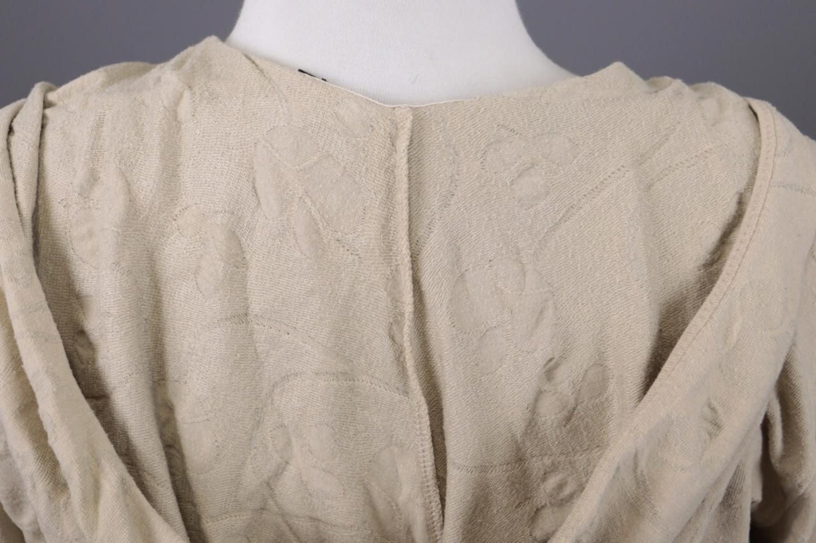 Designer Gudrun Sjoden Beige Floral Lagelook Cardigan Sweater Size L Size L / US 10 / IT 46 - 12 Thumbnail