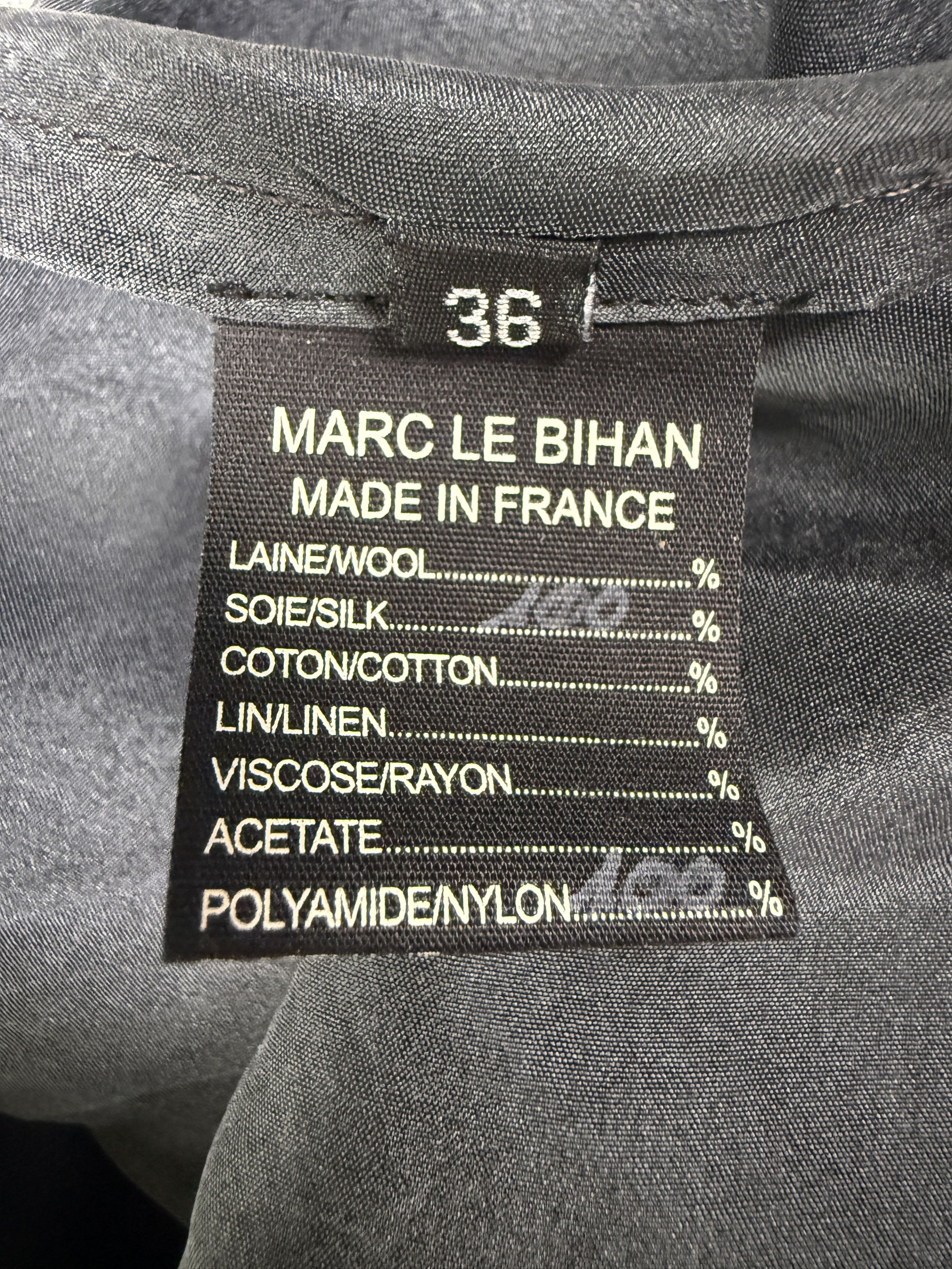 Marc Le Bihan Marc Le Bihan Black/White Silk Midi Dress Size XS / US 0-2 / IT 36-38 - 6 Thumbnail
