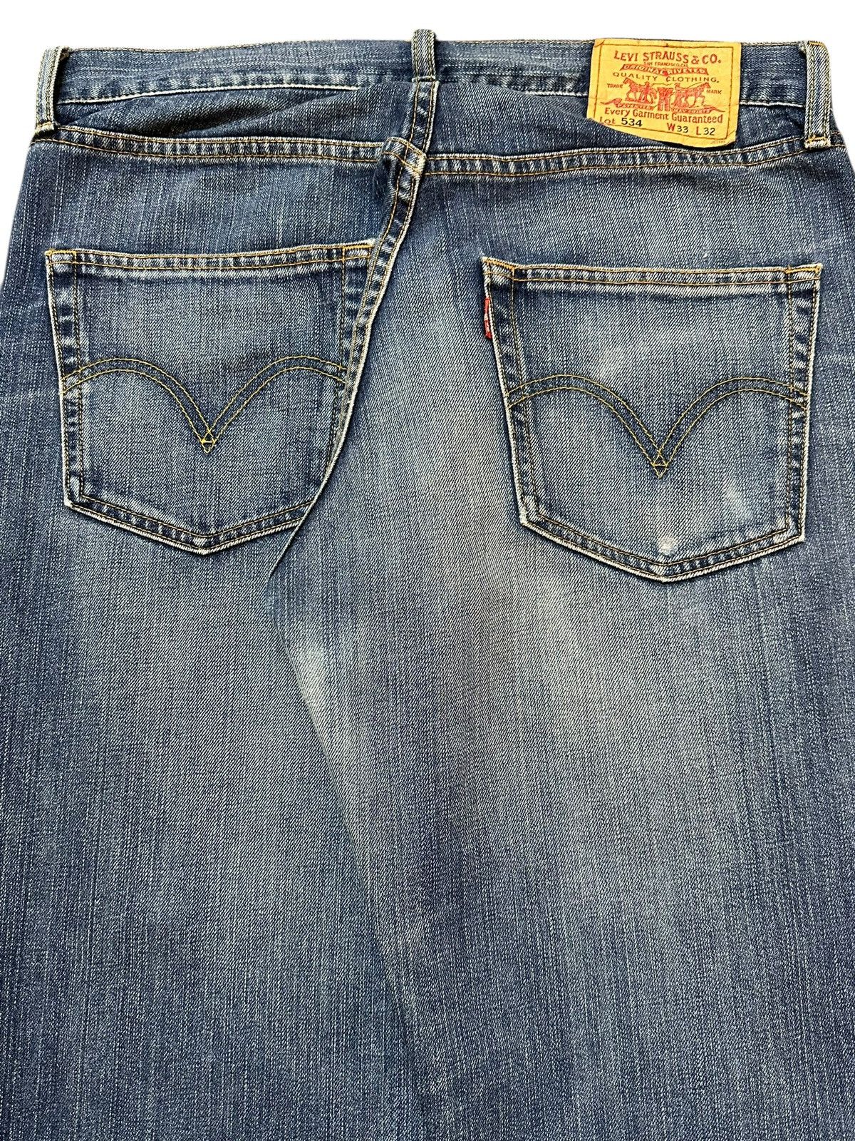 Levi's Vintage 90s Levis 534 Blue Faded Wash Distress Baggy Jeans Size US 33 - 6 Thumbnail