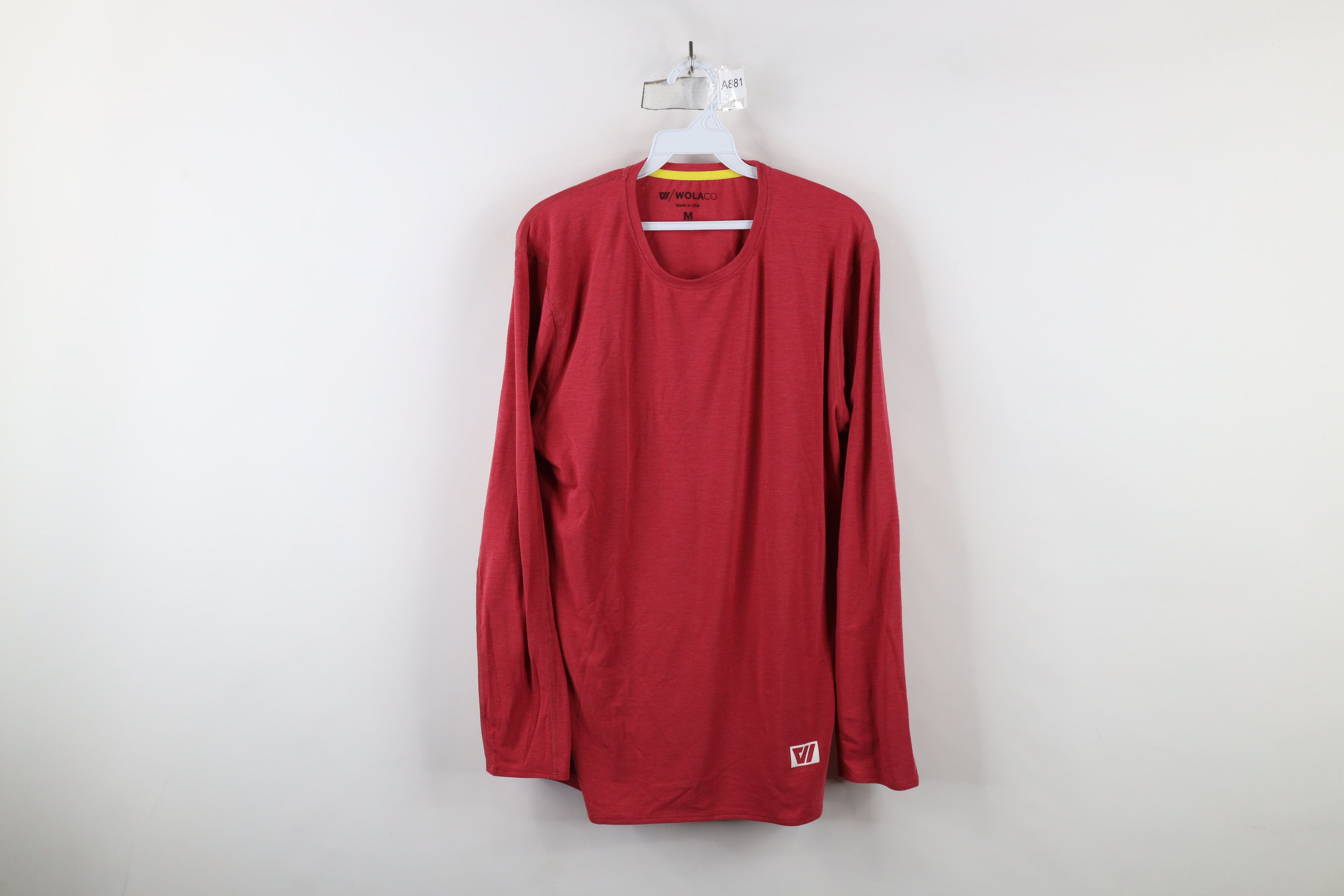 Vintage Wolaco Knit Stretch Clinton Long Sleeve T-Shirt Red USA Size US M / EU 48-50 / 2 - 1 Thumbnail