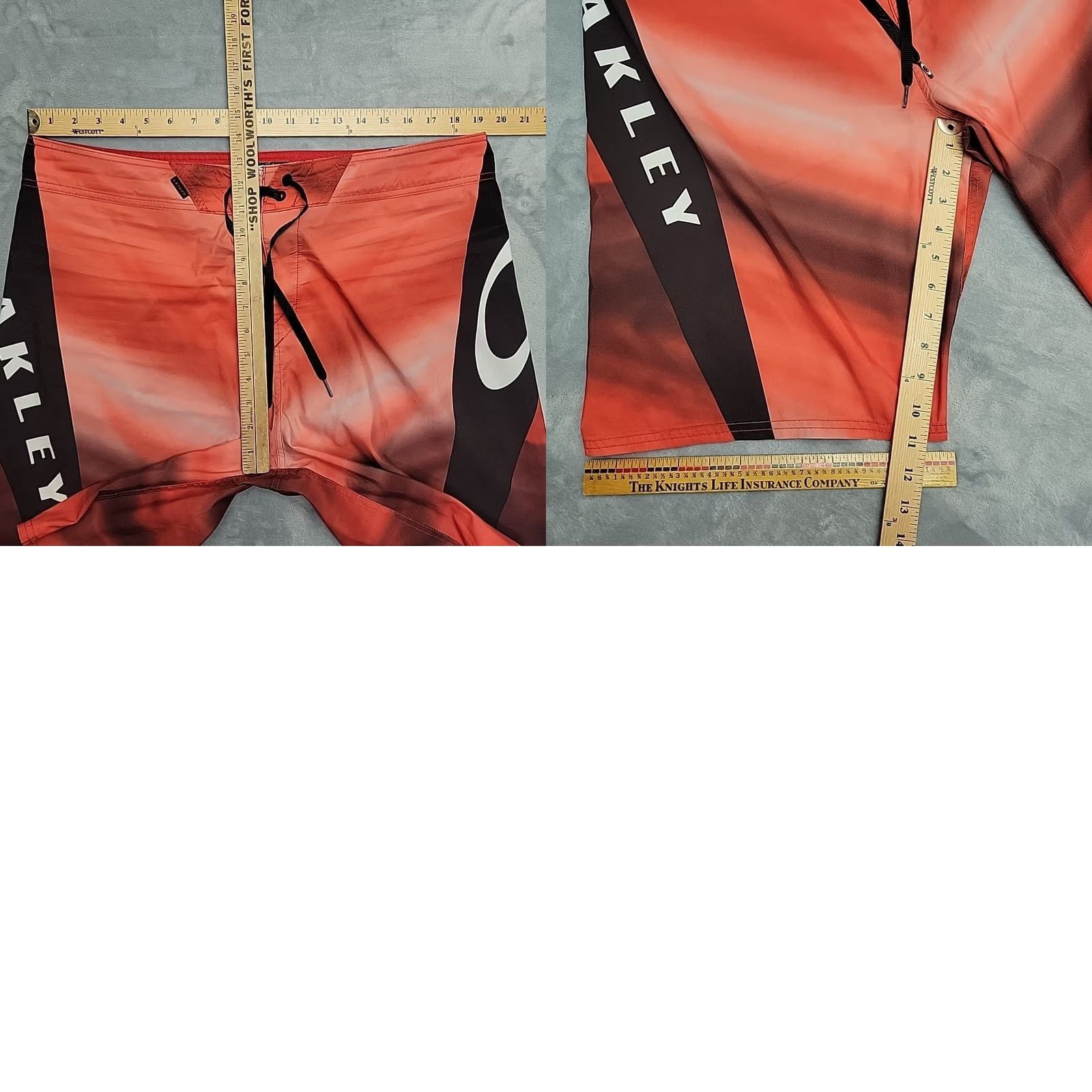 Oakley VINTAGE Oakley Board Shorts Mens 38 Red Black Gradient Logo Hybrid Surf Swim Beach Y2K Mens Size US 38 / EU 54 - 8 Thumbnail
