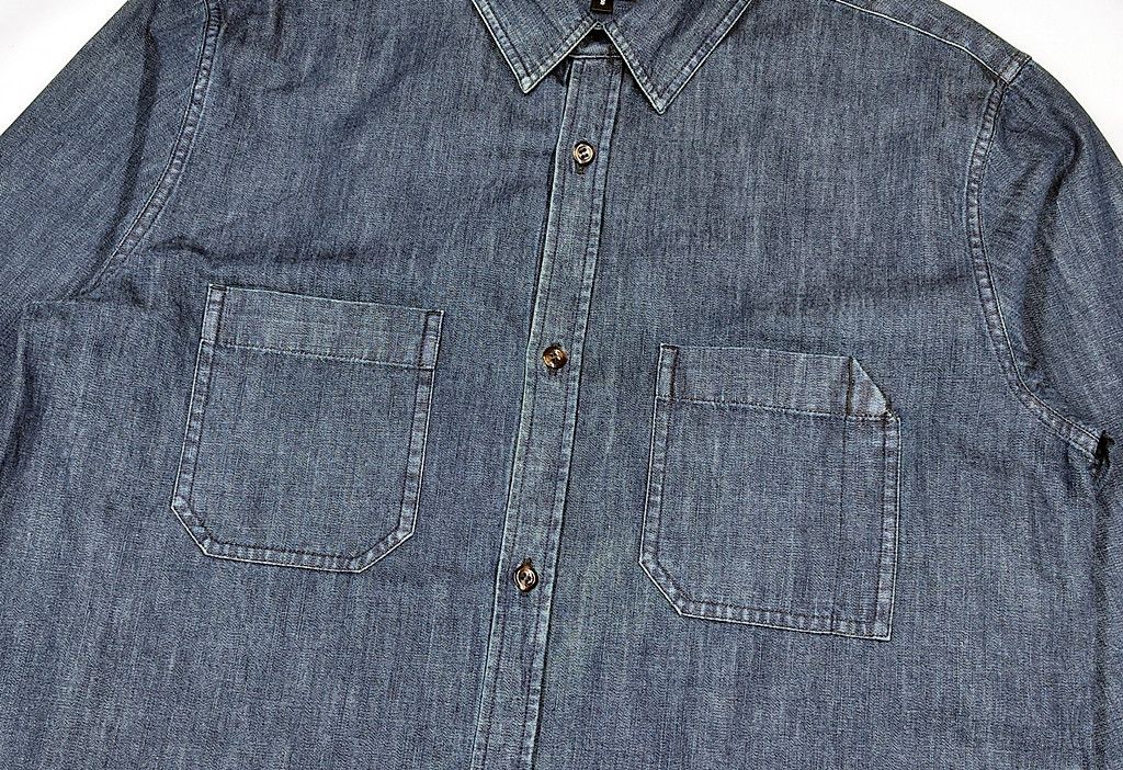 A.P.C. A.P.C denim double pocket long sleeve shirt rue madame paris Size US S / EU 44-46 / 1 - 3 Thumbnail