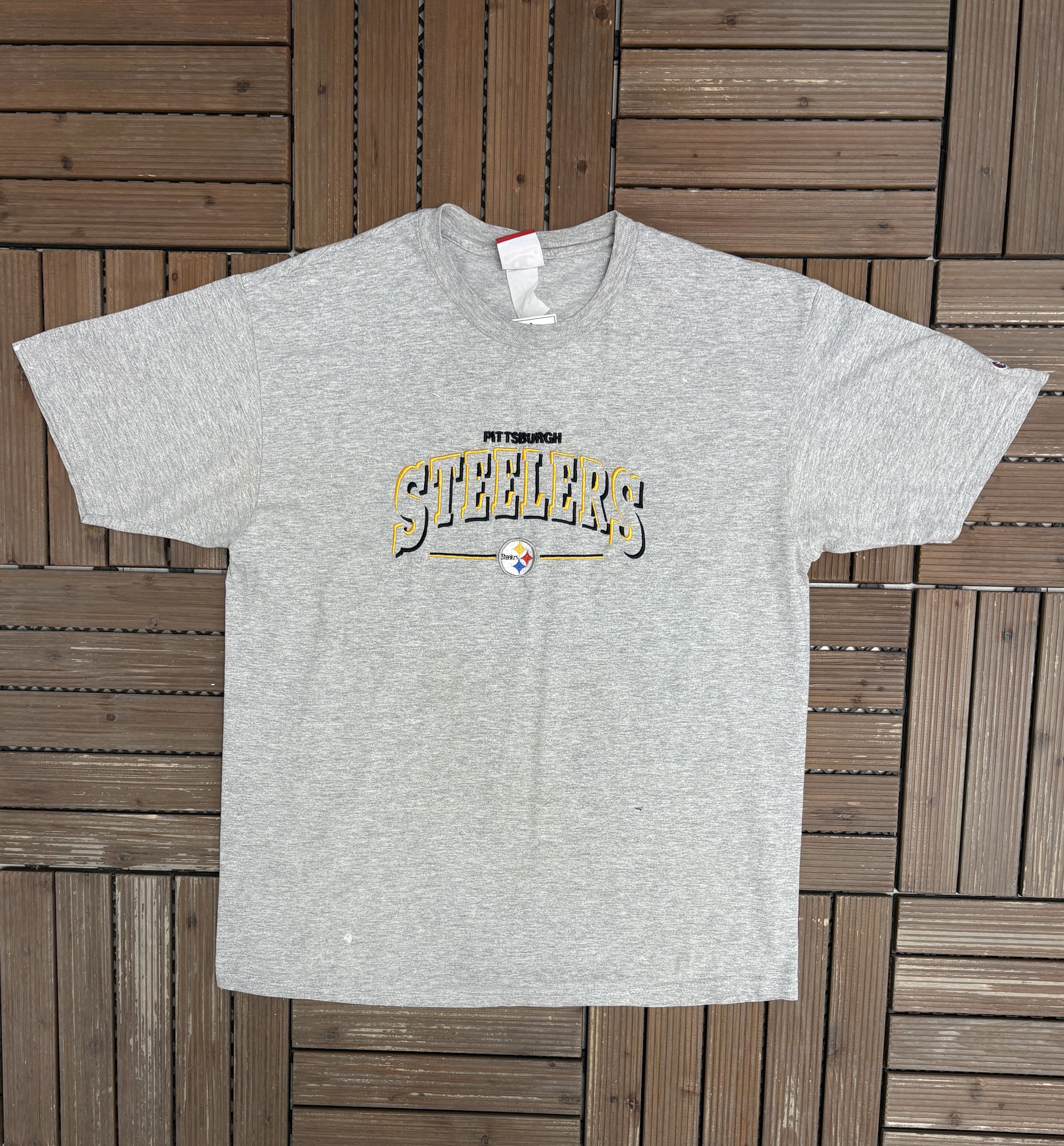 Champion × Vintage Pittsburgh Steelers Embroidered Vintage Grey T-Shirt Tee Size US XL / EU 56 / 4 - 1 Thumbnail