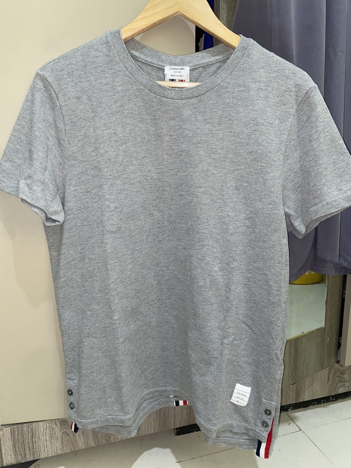 Moncler × Moncler Grenoble × Thom Browne Thom browne grosgrain loop back pique tshirt Size US L / EU 52-54 / 3 - 4 Thumbnail