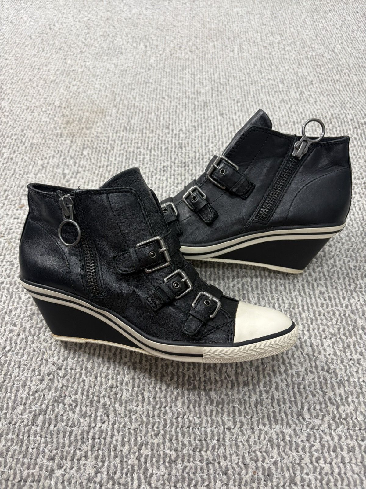 ASH Ash Wedge Genial Buckled Leather Size 40 Size US 10 / IT 40 - 8 Thumbnail