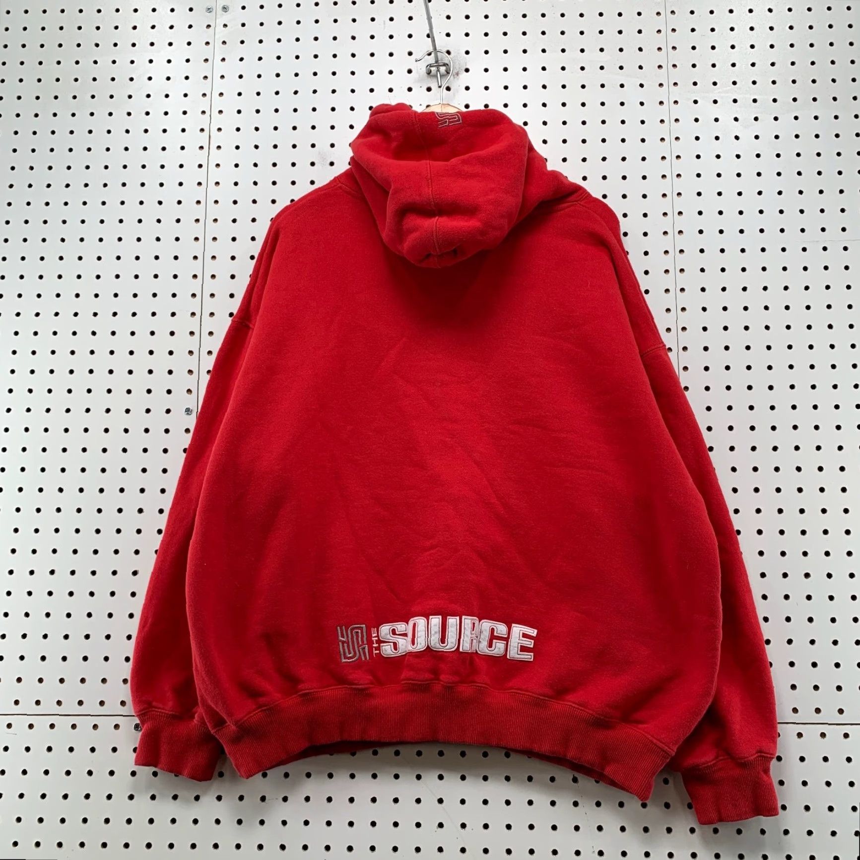 Vintage VINTAGE Source Magazine Sweatshirt Hoodie Men XL Red Embroidered Hip Hop 90s Y2K Size US XL / EU 56 / 4 - 2 Thumbnail