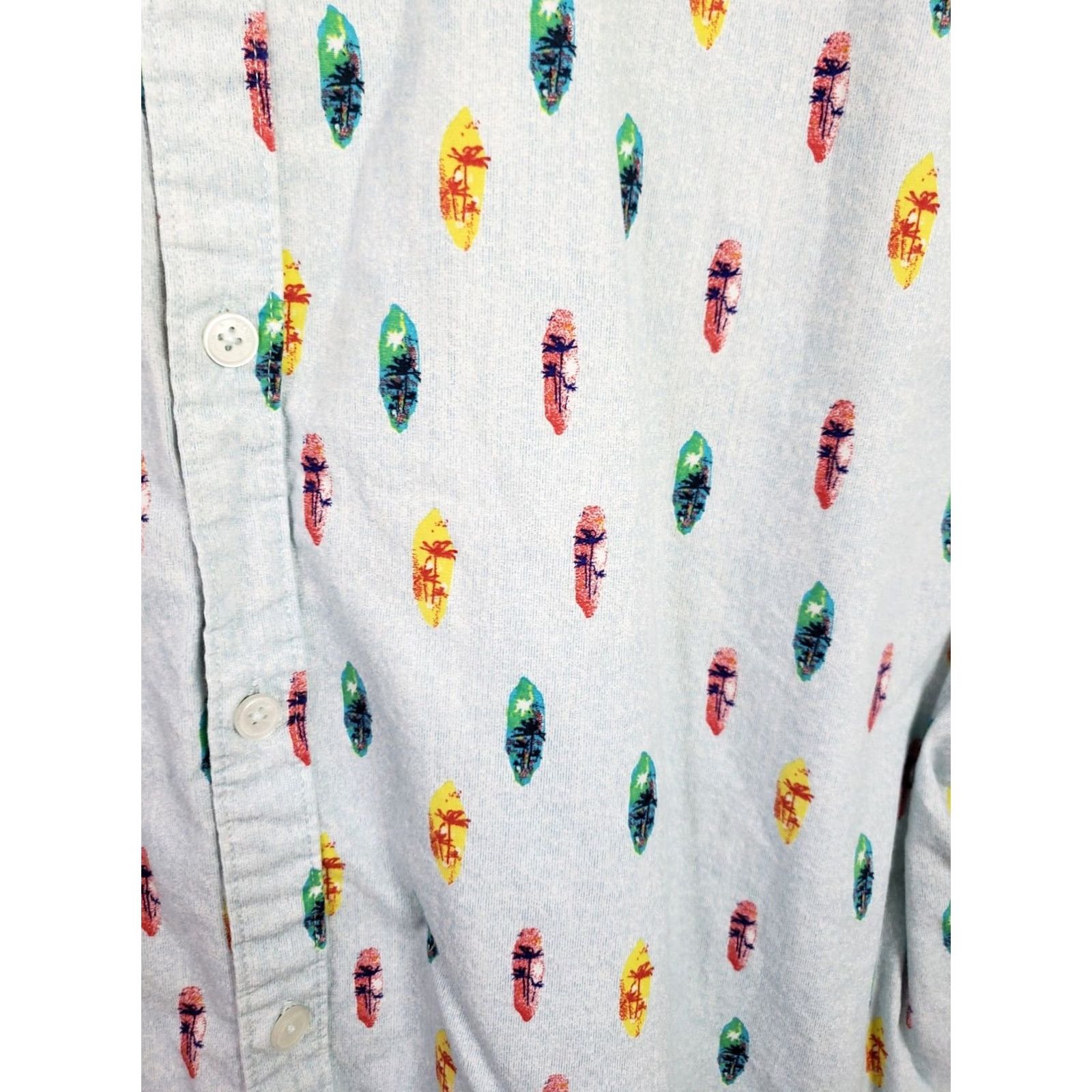 Denime VINTAGE? Denim & Flower Ricky Singh Shirt Mens 2XL Blue Surfboards Slim Fit Button-Up Shirt Size US XXL / EU 58 / 5 - 5 Thumbnail