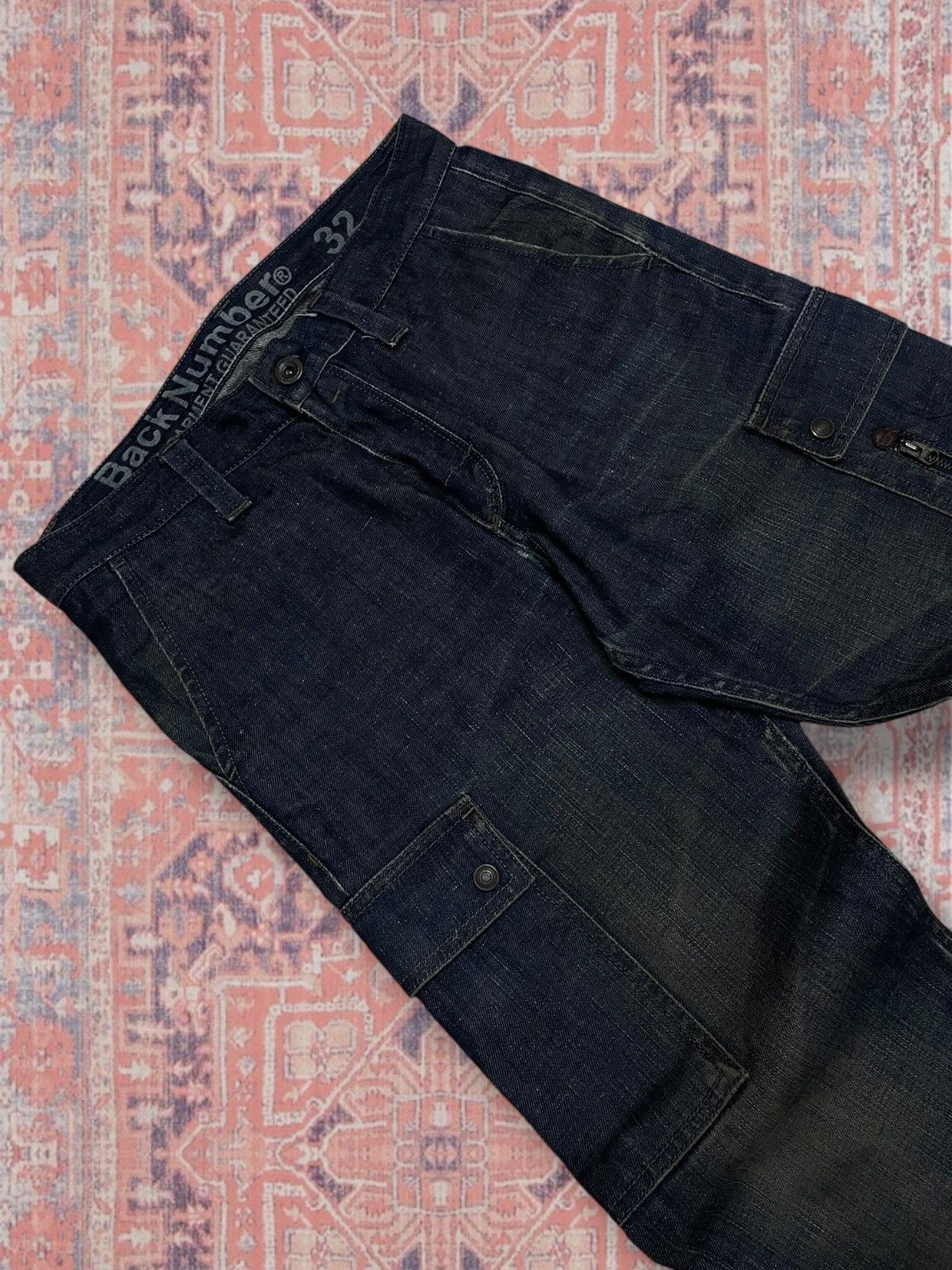 Japanese Brand Vintage Designer Japan Back Number Indigo Distressed Denim Size US 32 / EU 48 - 7 Thumbnail