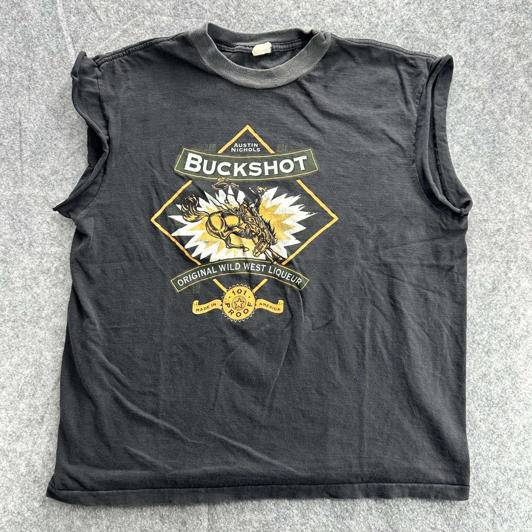 Wrangler VINTAGE Wrangler Men’s T-Shirt XL Black Graphic Print Western Cowboy 90s Sleeveless Collaboration Size US XL / EU 56 / 4 - 2 Thumbnail
