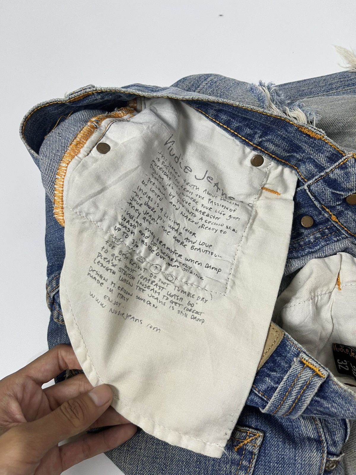 Nudie Jeans crazy distressed jeans by nudie Size US 28 / EU 44 - 7 Thumbnail