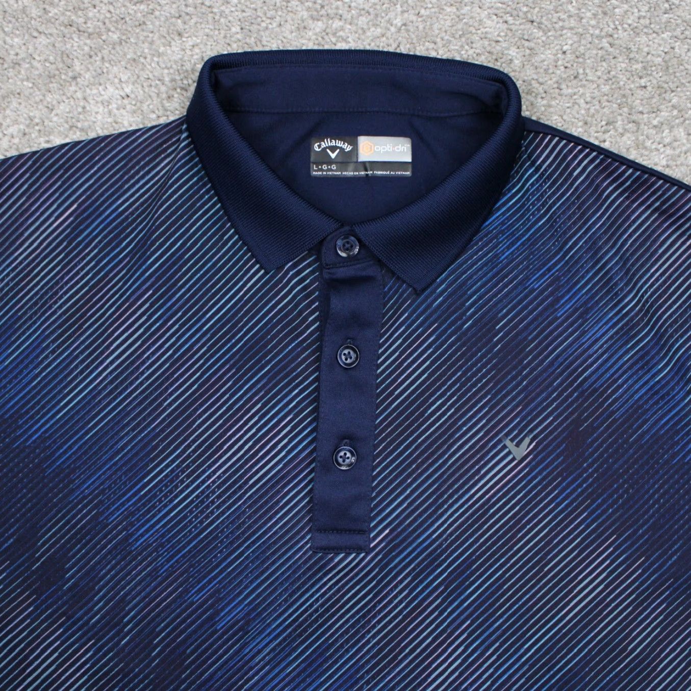 Callaway Callaway Opti-Dri Polo Shirt Men Large Blue Abstract Polyester S/S Pullover Golf Size US L / EU 52-54 / 3 - 5 Thumbnail
