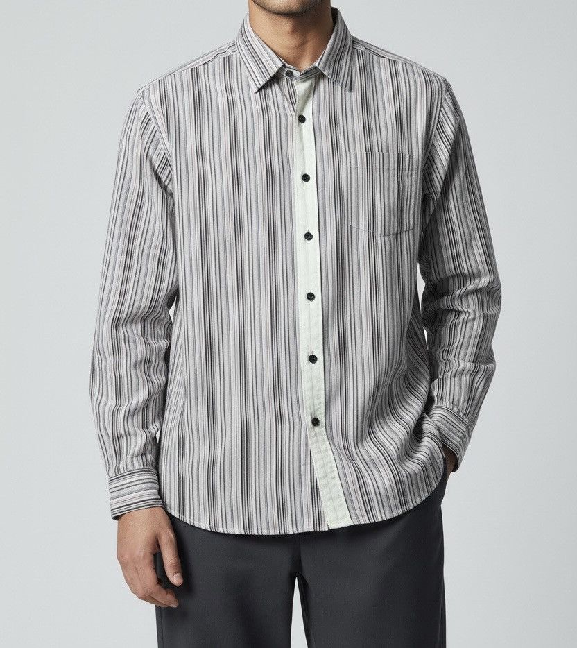 Yohji Yamamoto Shadow striped yohji yamamoto button ups shirt Size US L / EU 52-54 / 3 - 1 Thumbnail