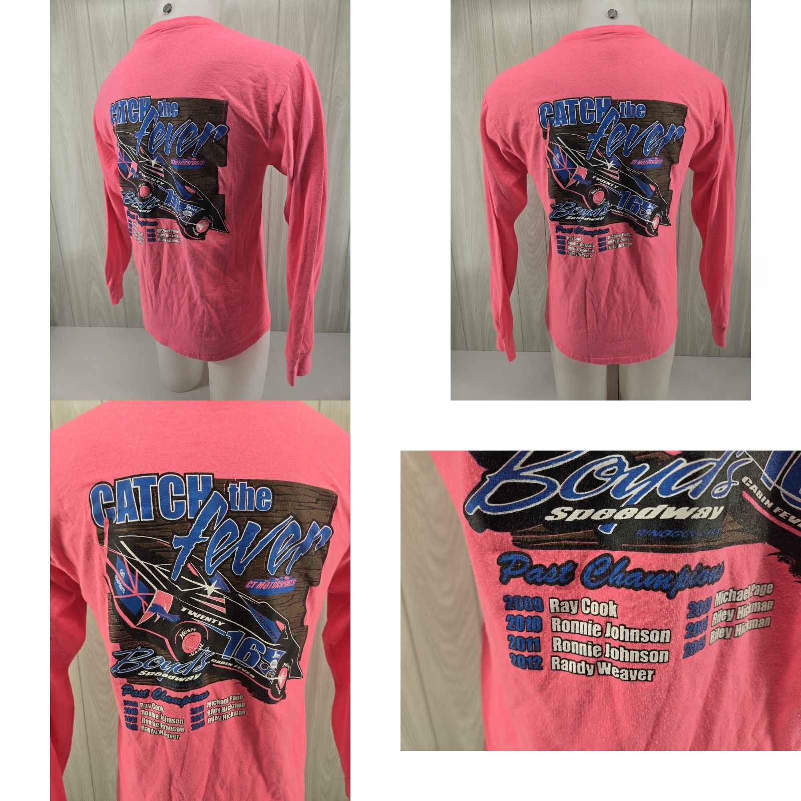 Vintage VINTAGE Boyds Speedway Ringgold Ga Cabin Fever 40 Pink L/S Shirt Size Medium Size M / US 6-8 / IT 42-44 - 8 Thumbnail